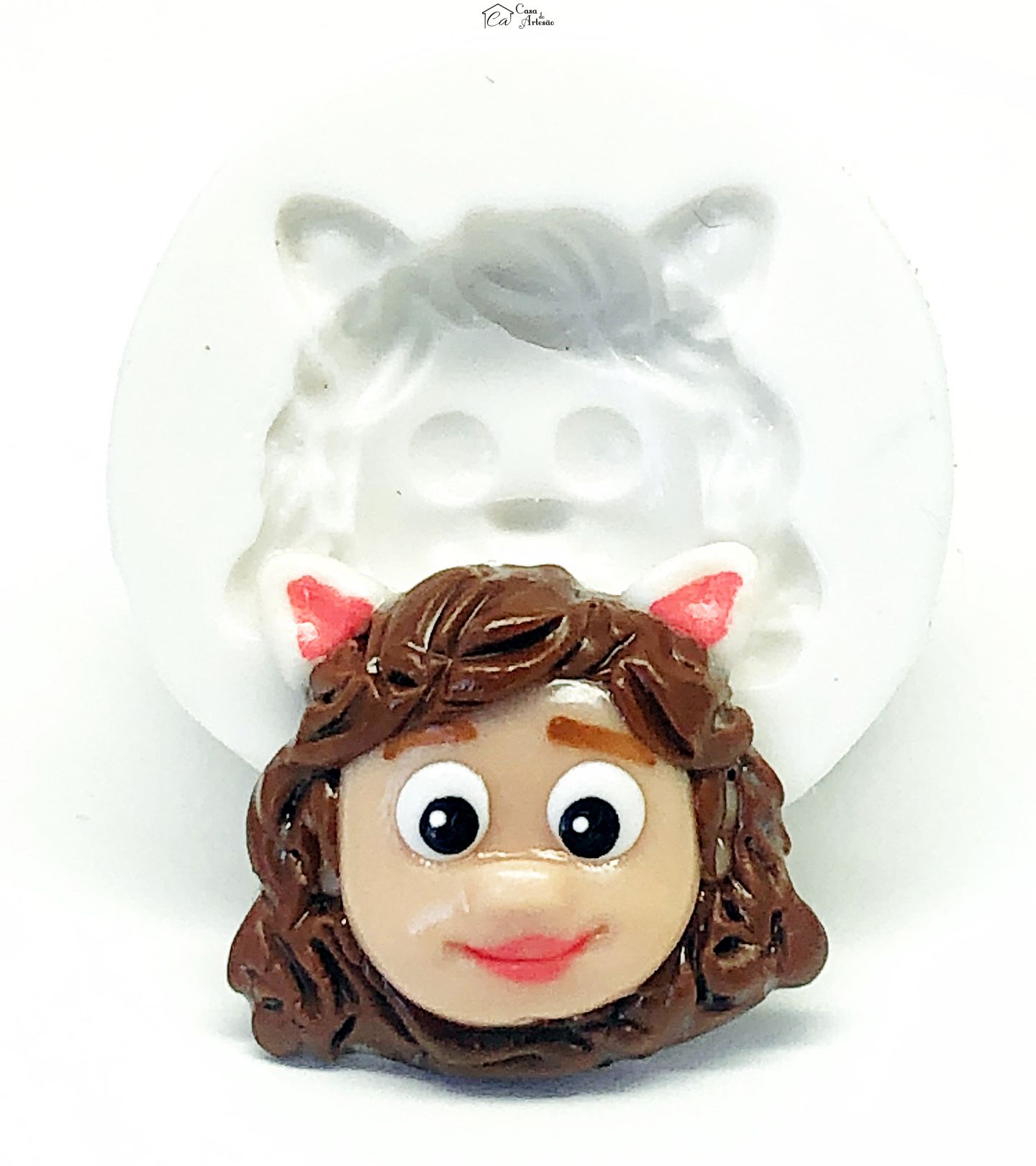 Molde de silicone - A Casa Magica da Gabby - Rosto Gabby - Pequeno - P1115