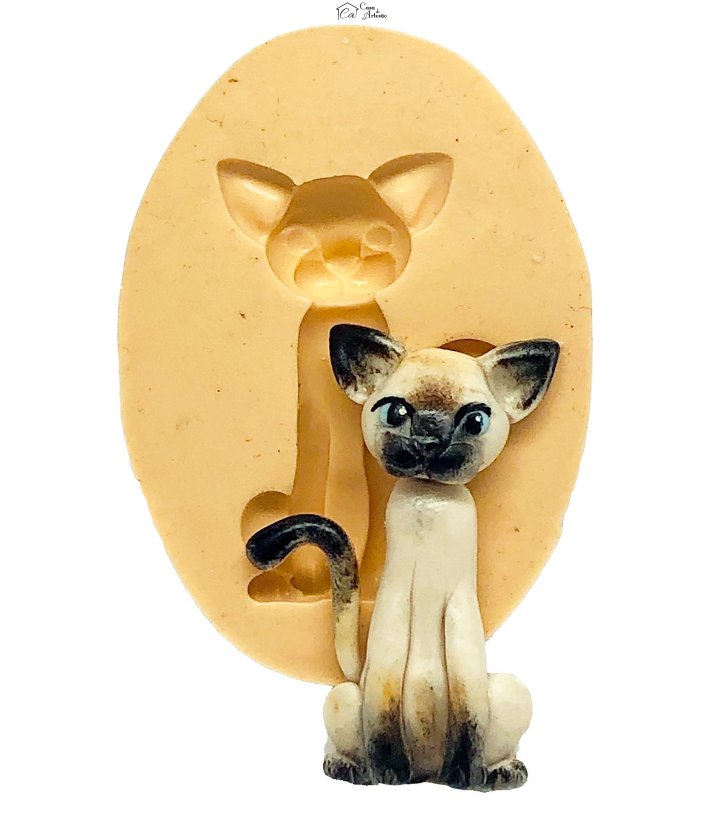 Molde de silicone - Gato - Siames - Medio - P864