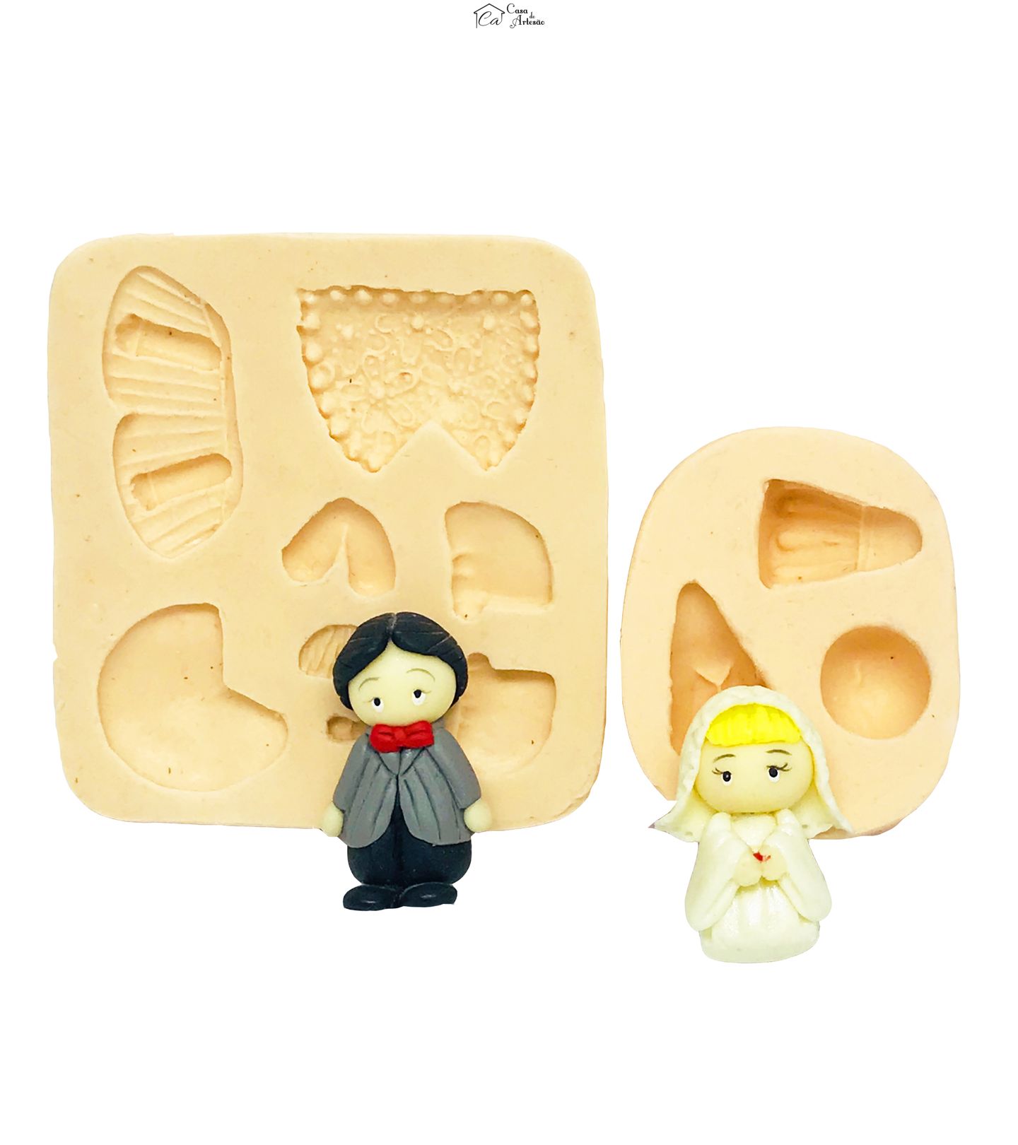 Molde de silicone - Casal de Noivos em Pé - Tridimensional - P161