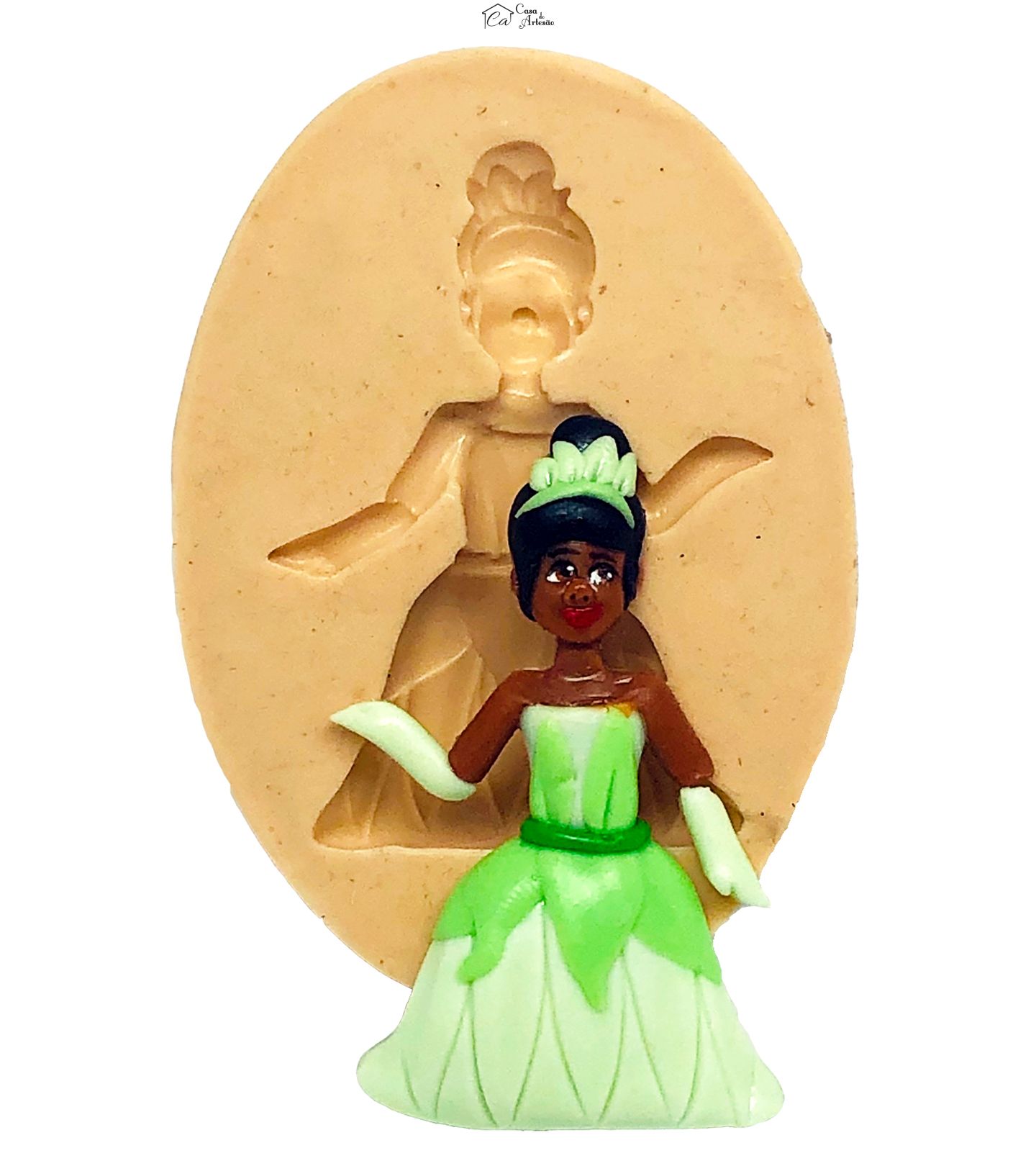 Molde de silicone - Princesas - Tiana (A Princesa e o Sapo) - Pequena - P868