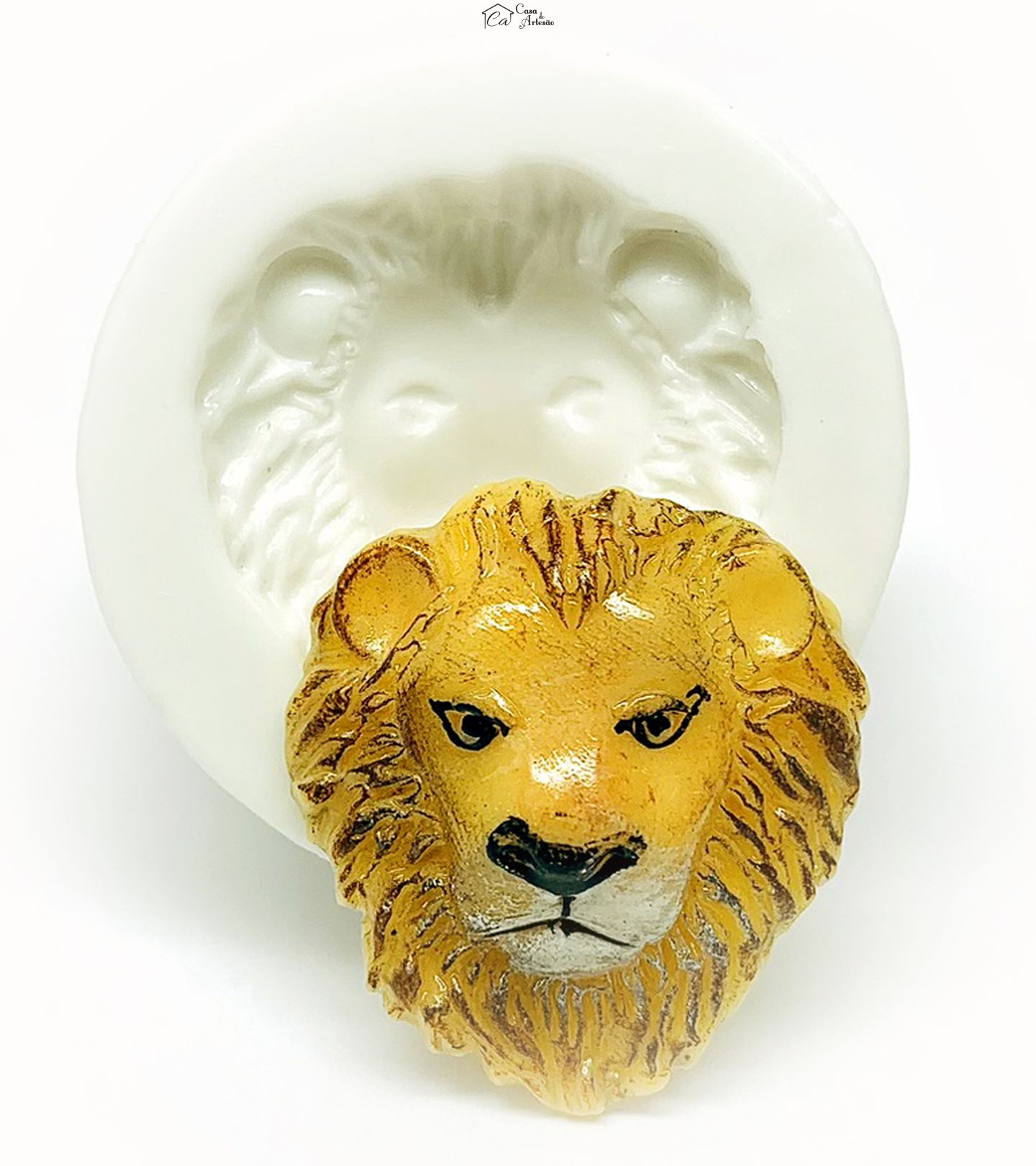 Molde de silicone - Leao - Rosto - Pequeno - P1175