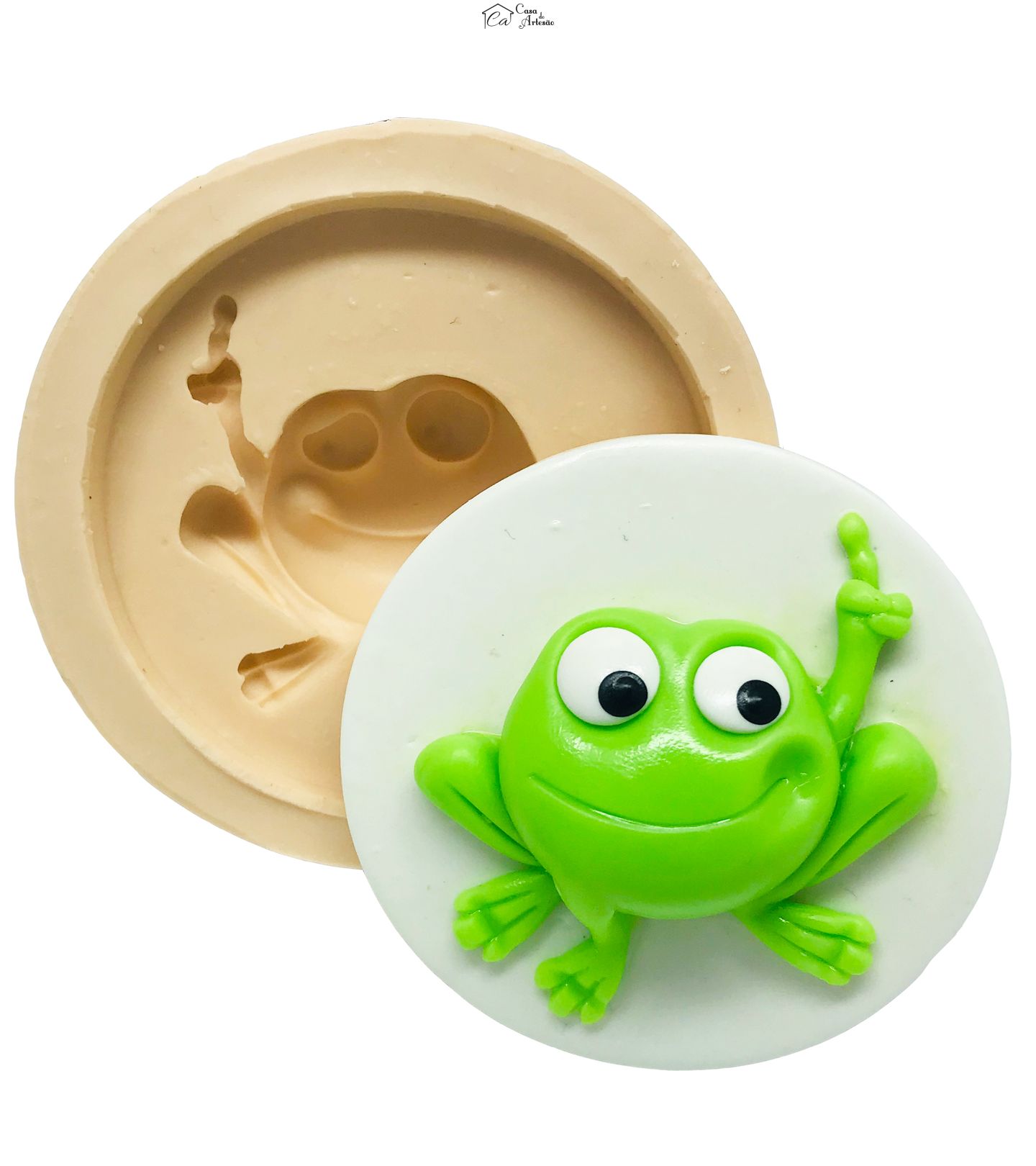 Molde de silicone - Galinha Pintadinha com Base - Sapo Grande - P503