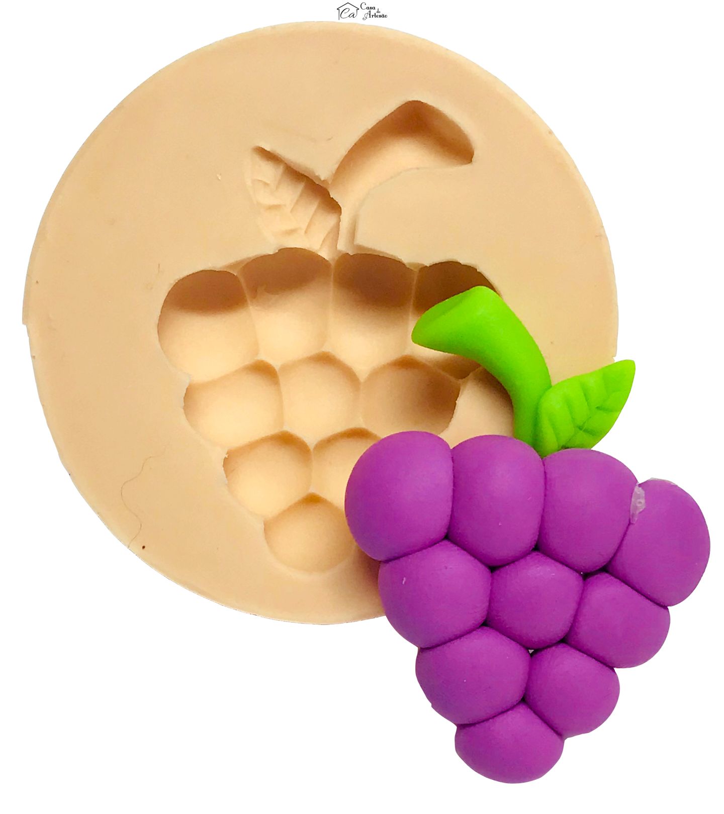 Molde de silicone - Moranguinho - Uva - Fruta Media - P522