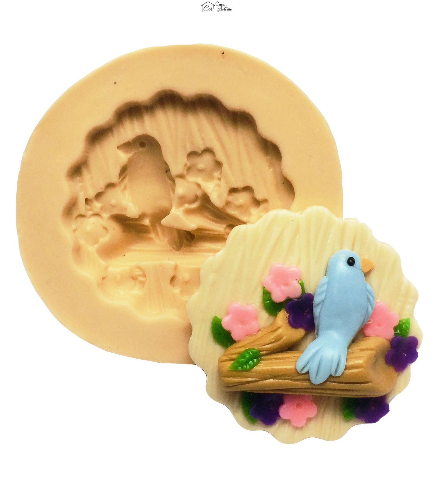 Molde de silicone - Jardim Encantado - Passaro - Pequeno - P364