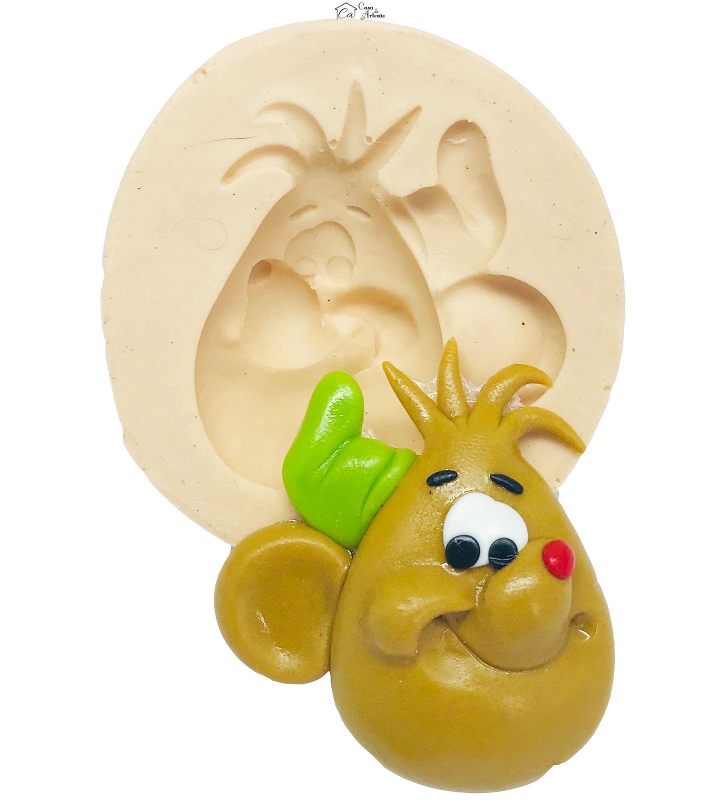 Molde de silicone - Cinderela - Rosto Rato Tata - Medio - P461