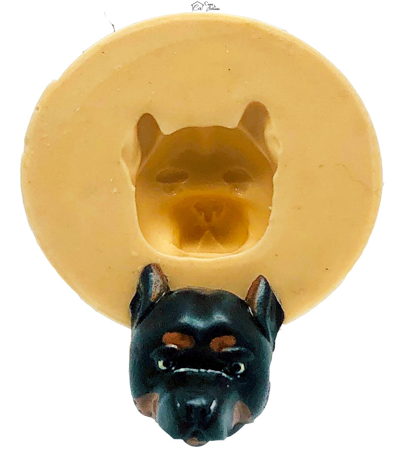 Molde de silicone - Cachorro - Rosto Pitbull - Pequeno - P849