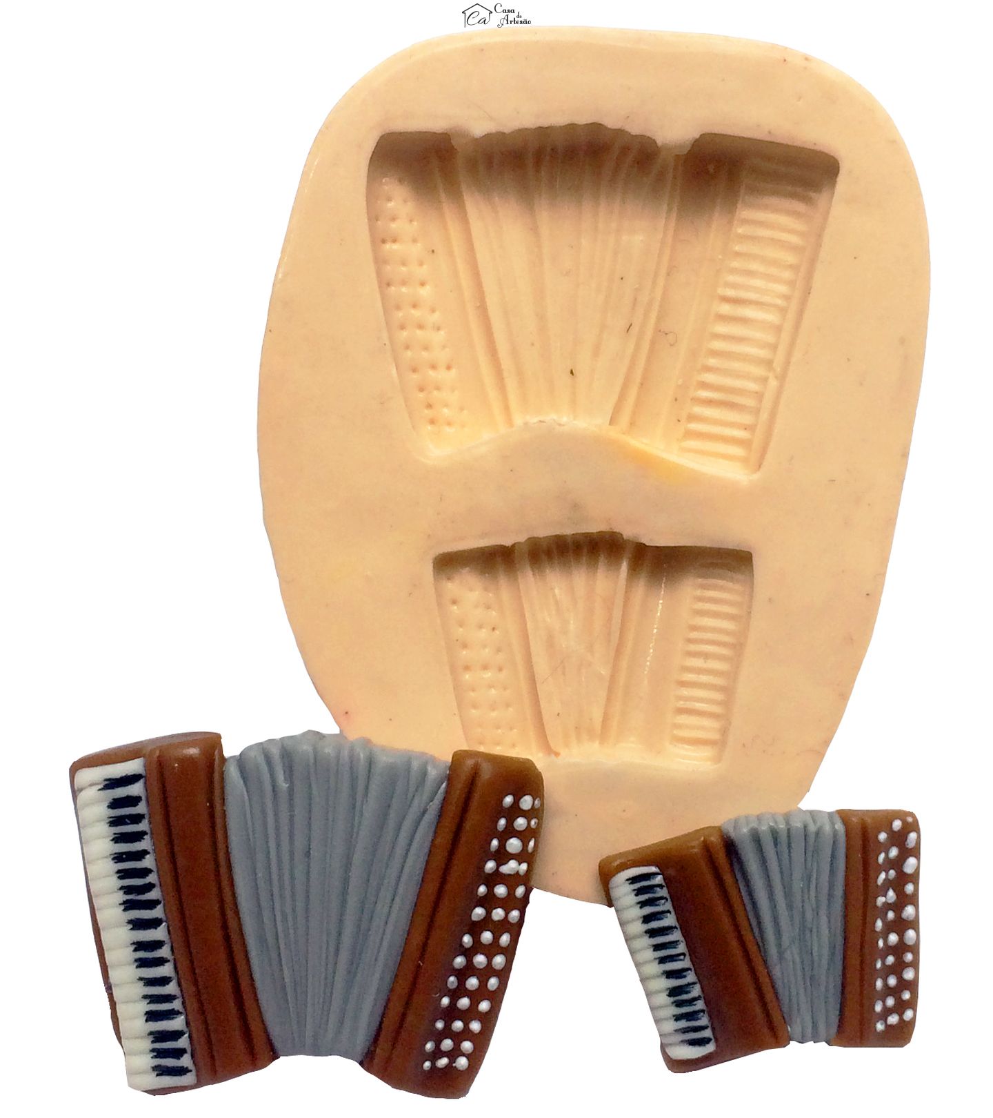 Molde de silicone - Sanfona - 02 tamanhos - P214