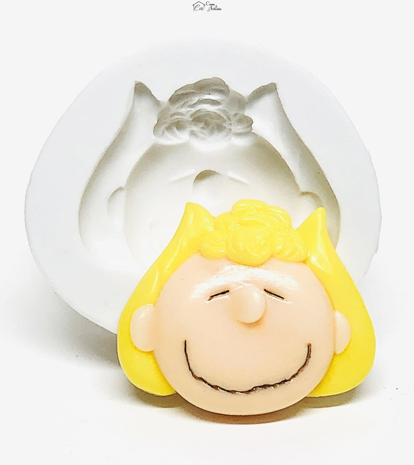 Molde de silicone - Turma do Snoopy - Rosto Sally - Grande - P1073