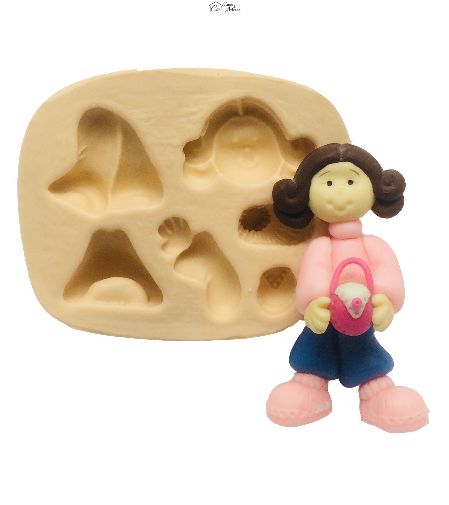 Molde de silicone - Menina c/ Bolsa