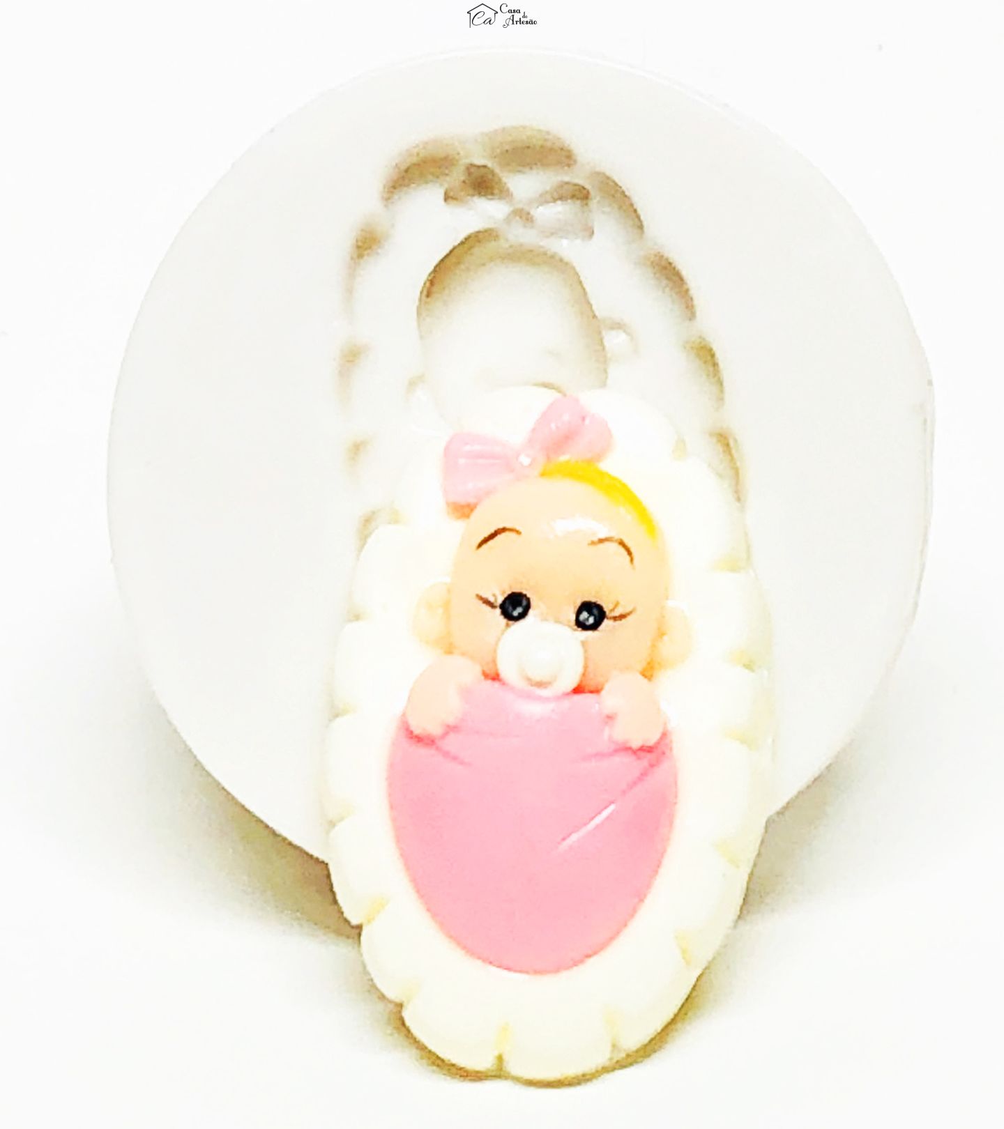 Molde de silicone - Bebê com Chupeta - Menina - Pequena - P811