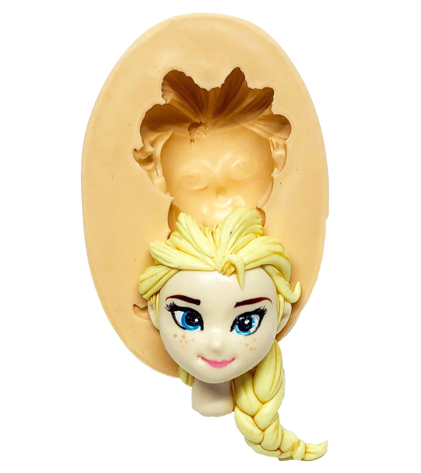 Molde de silicone - Frozen II - Rosto Elsa - Media - P724