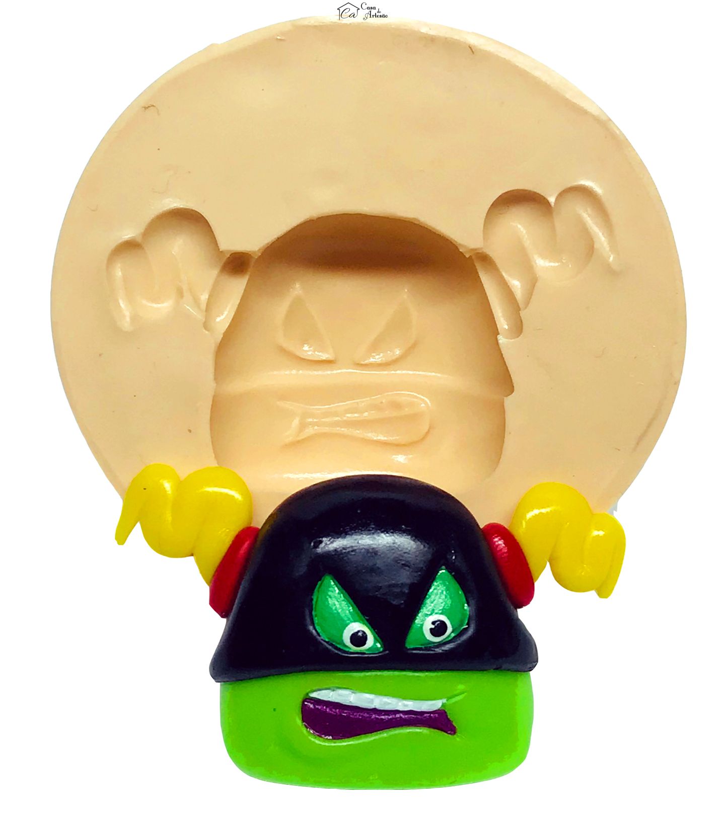 Molde de silicone - O Fantástico Mundo de Bobby - Rosto Capitão Squash - Grande - P600