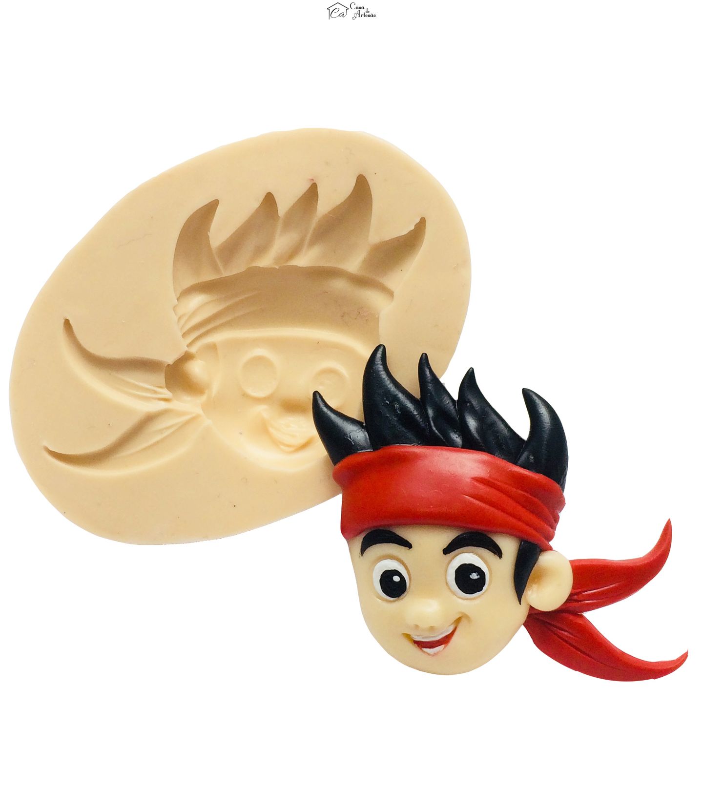Molde de silicone - Jack e os Piratas - Rosto Jack Grande - P316