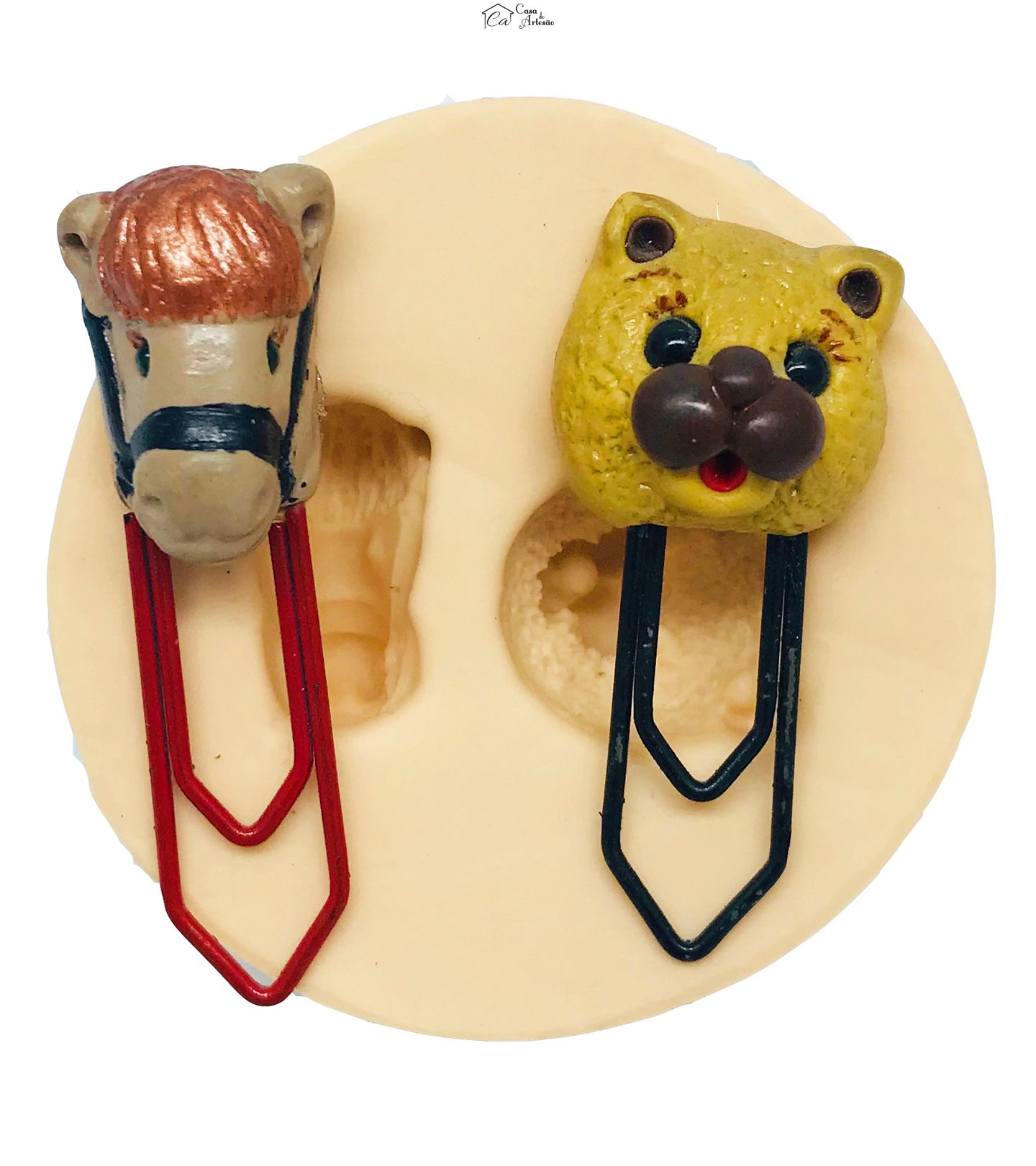 Molde de silicone - Mini Cabecinha Gatinho/Cavalinho