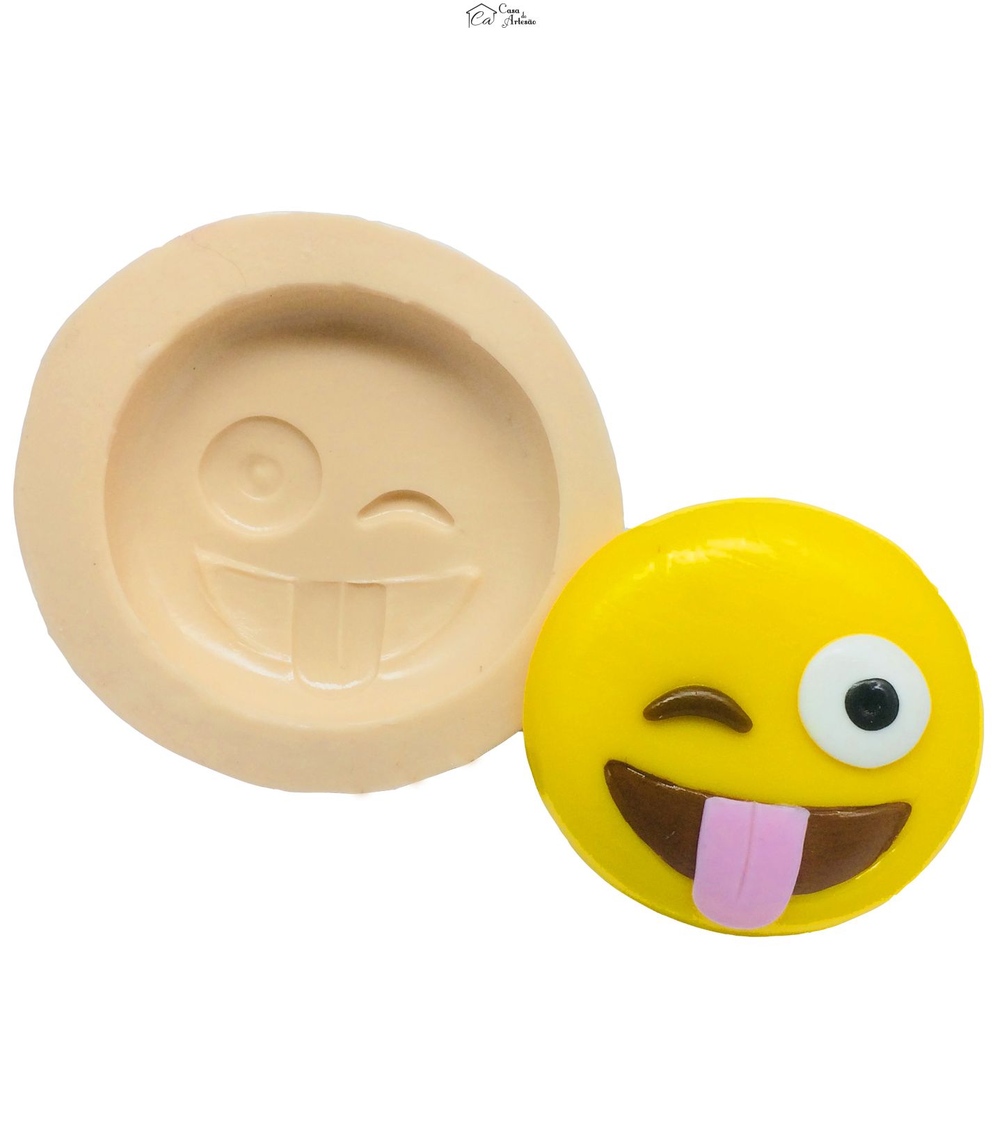 Molde de silicone - Emoji O filme - Sou Sarcástico e Feliz - Grande - P321