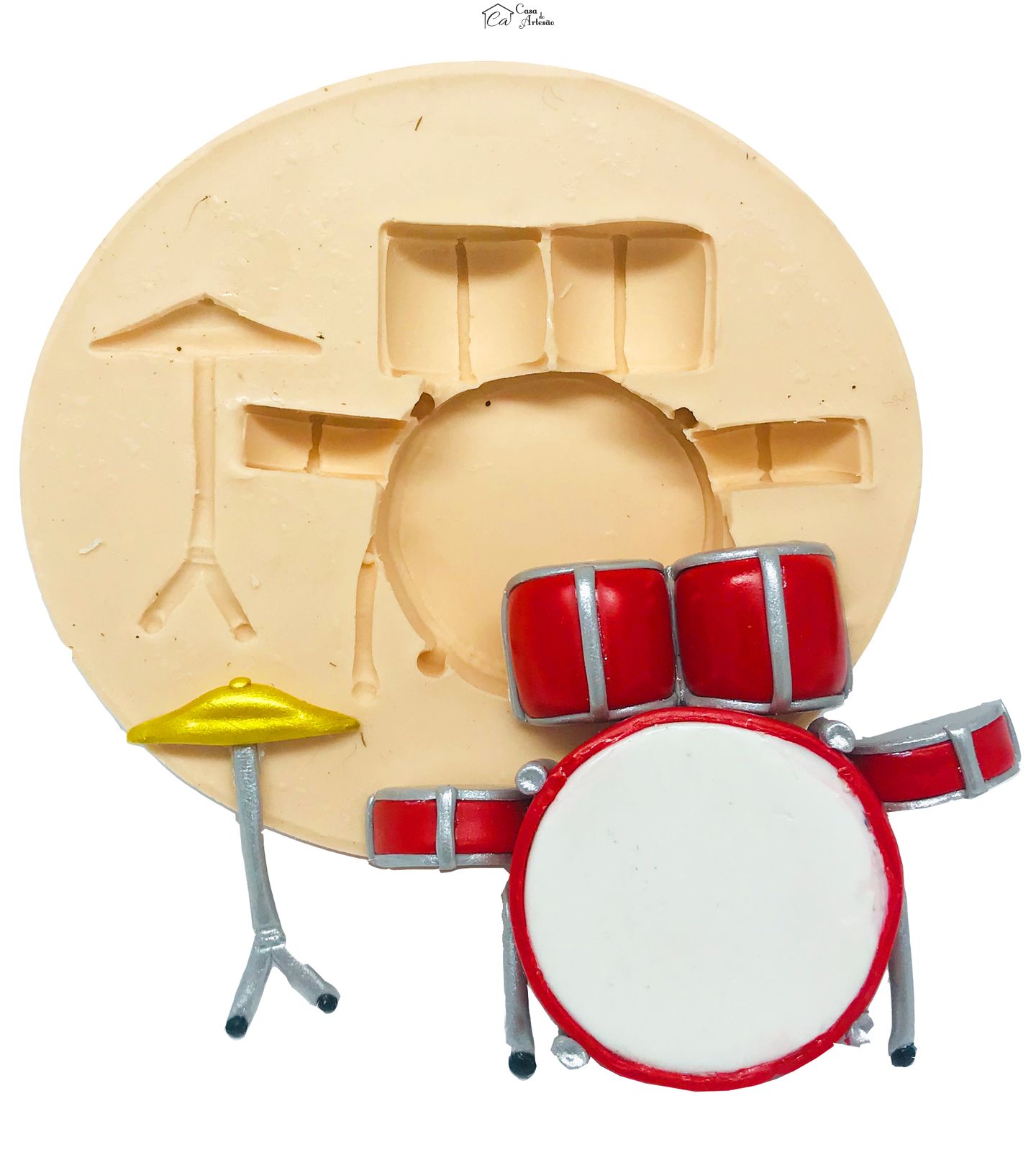 Molde de silicone - Instrumentos Musicais - Bateria - Grande - P475