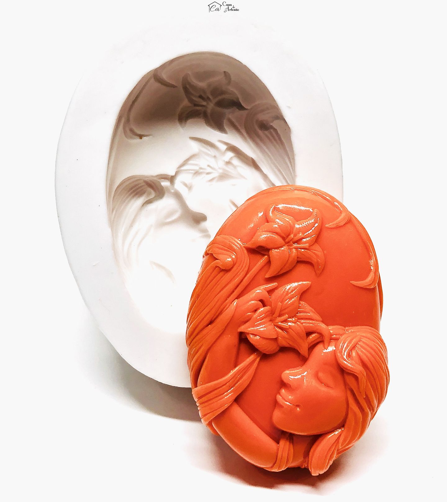 Molde de silicone - Mulher com Flores