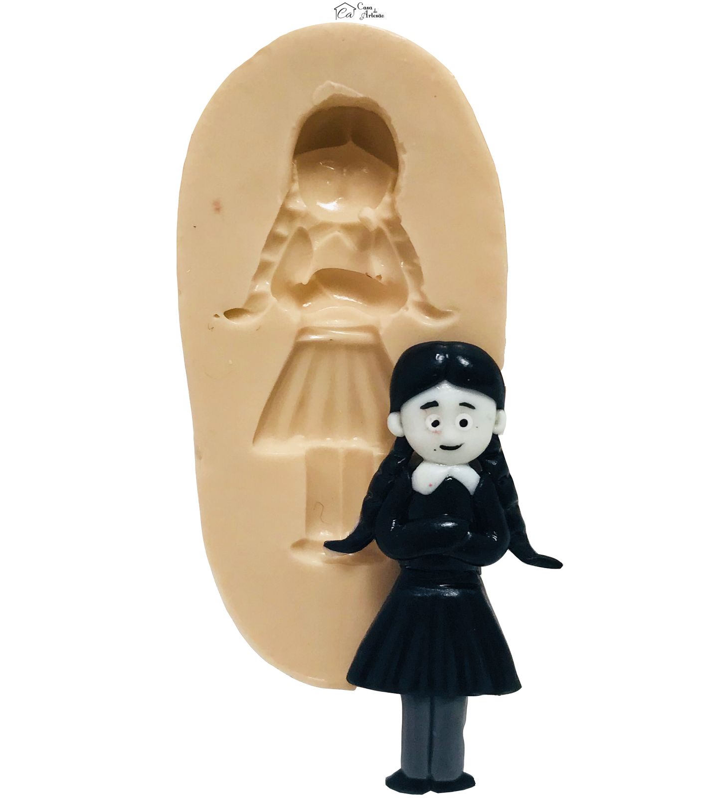 Molde de silicone - Familia Addams - Wandinha - Media - P411