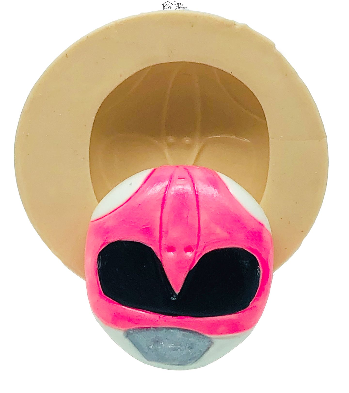 Molde de silicone - Power Ranger - Rosto Rosa - Medio - P784