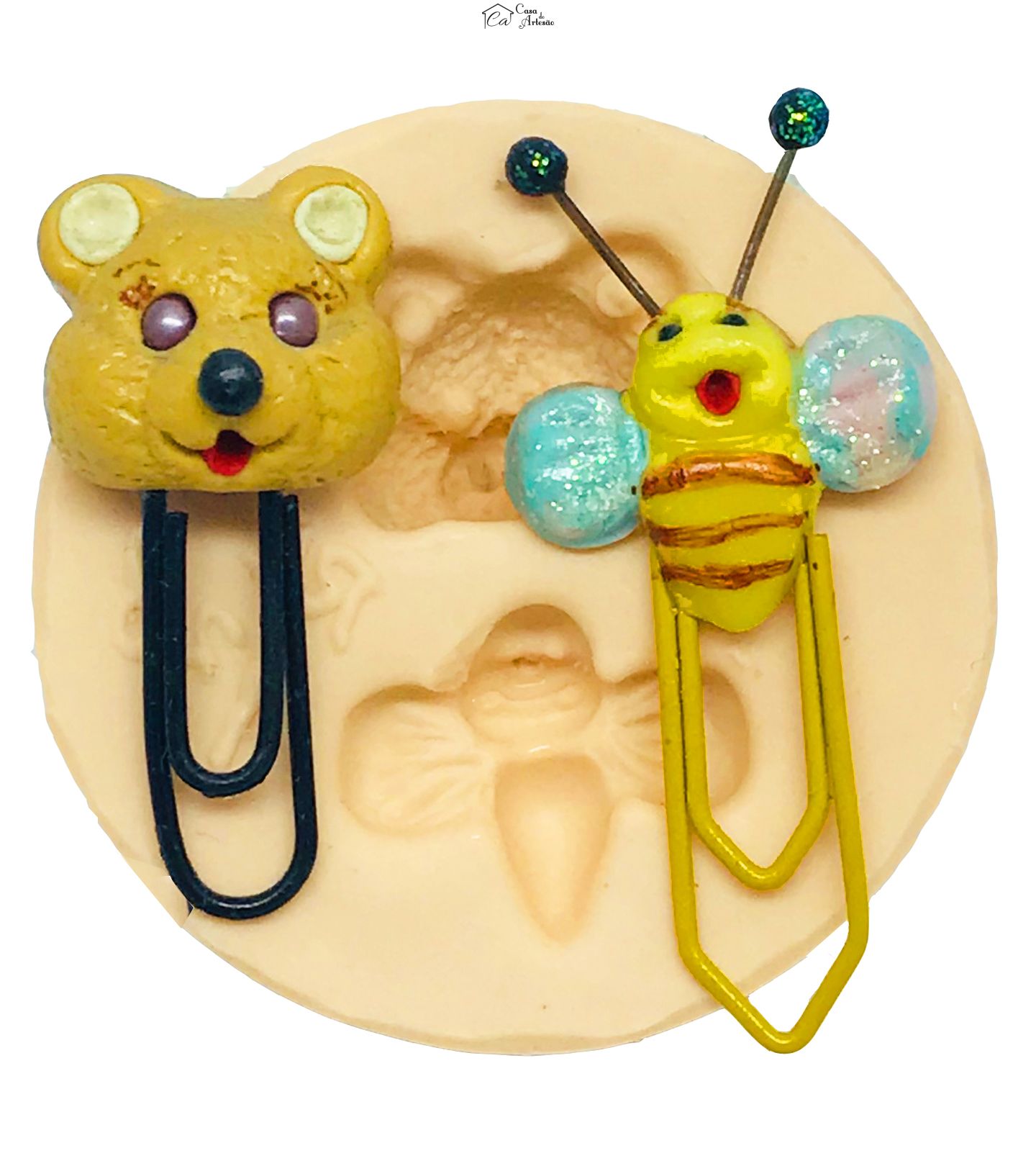 Molde de silicone - Mini Cabecinha Urso/Abelha