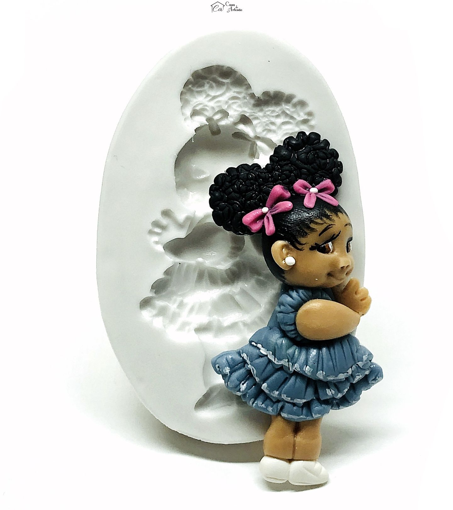 Molde de silicone - Menina Morena - Media - P1000