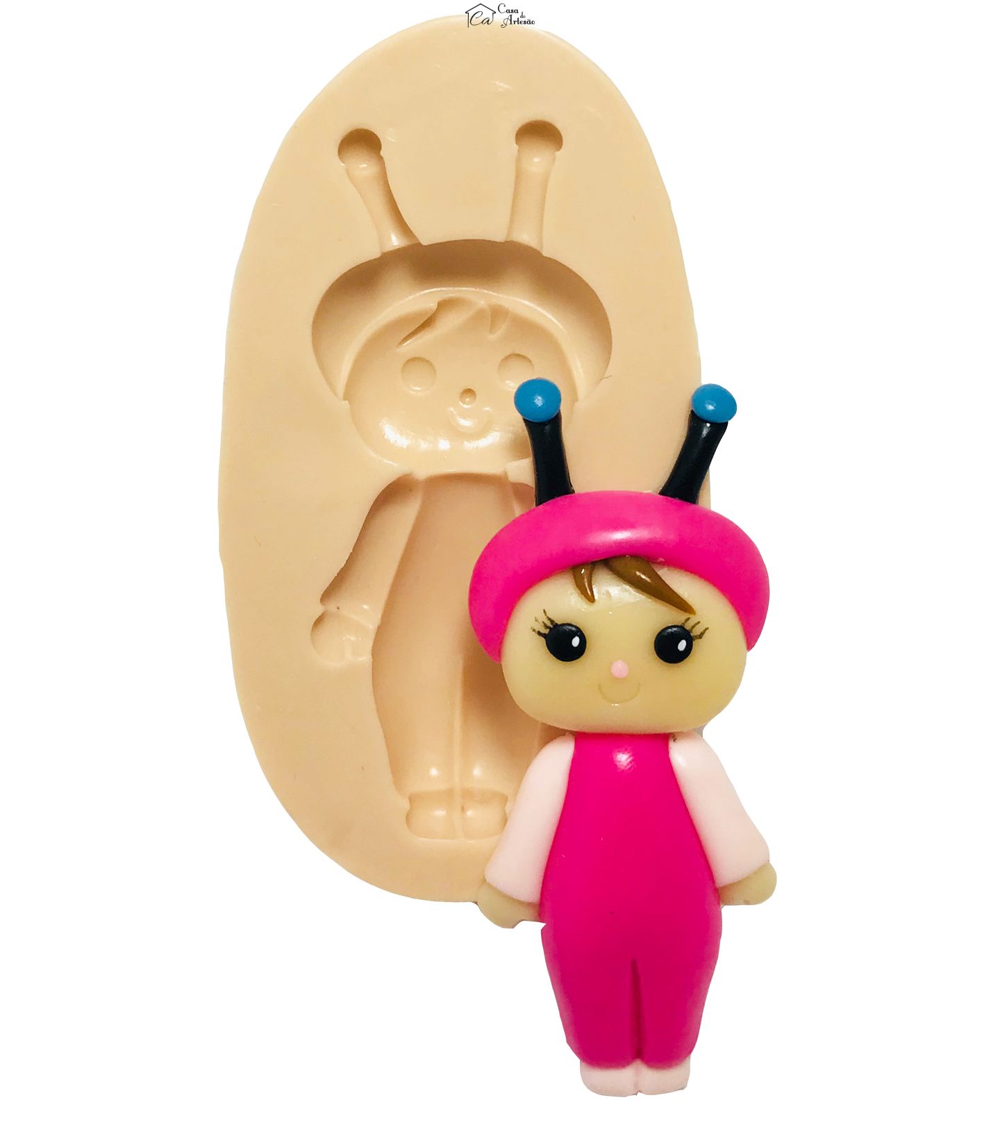 Molde de silicone - Me too Doll - Angela com Antena - Grande - P426