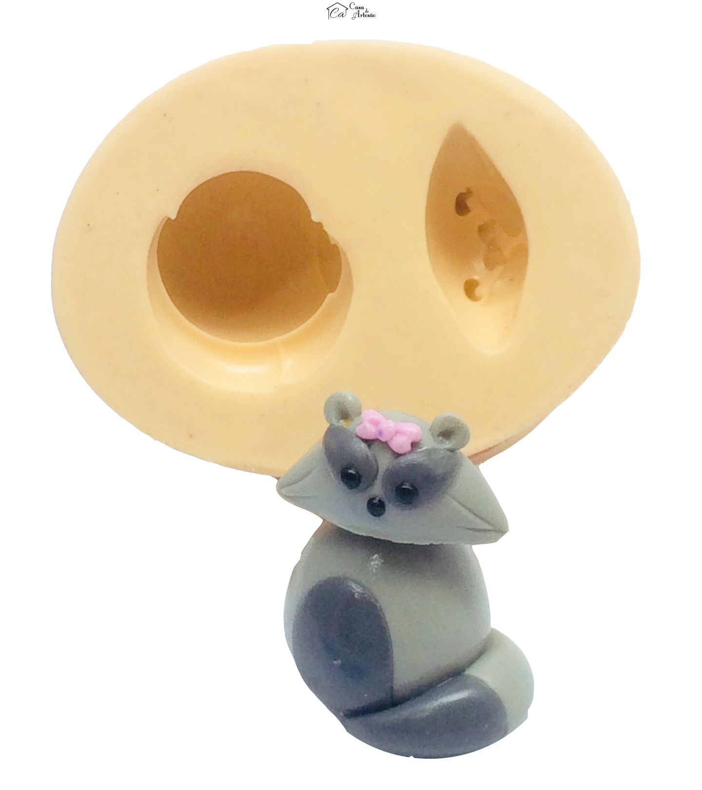 Molde de silicone - Guaxinim Medio - P343