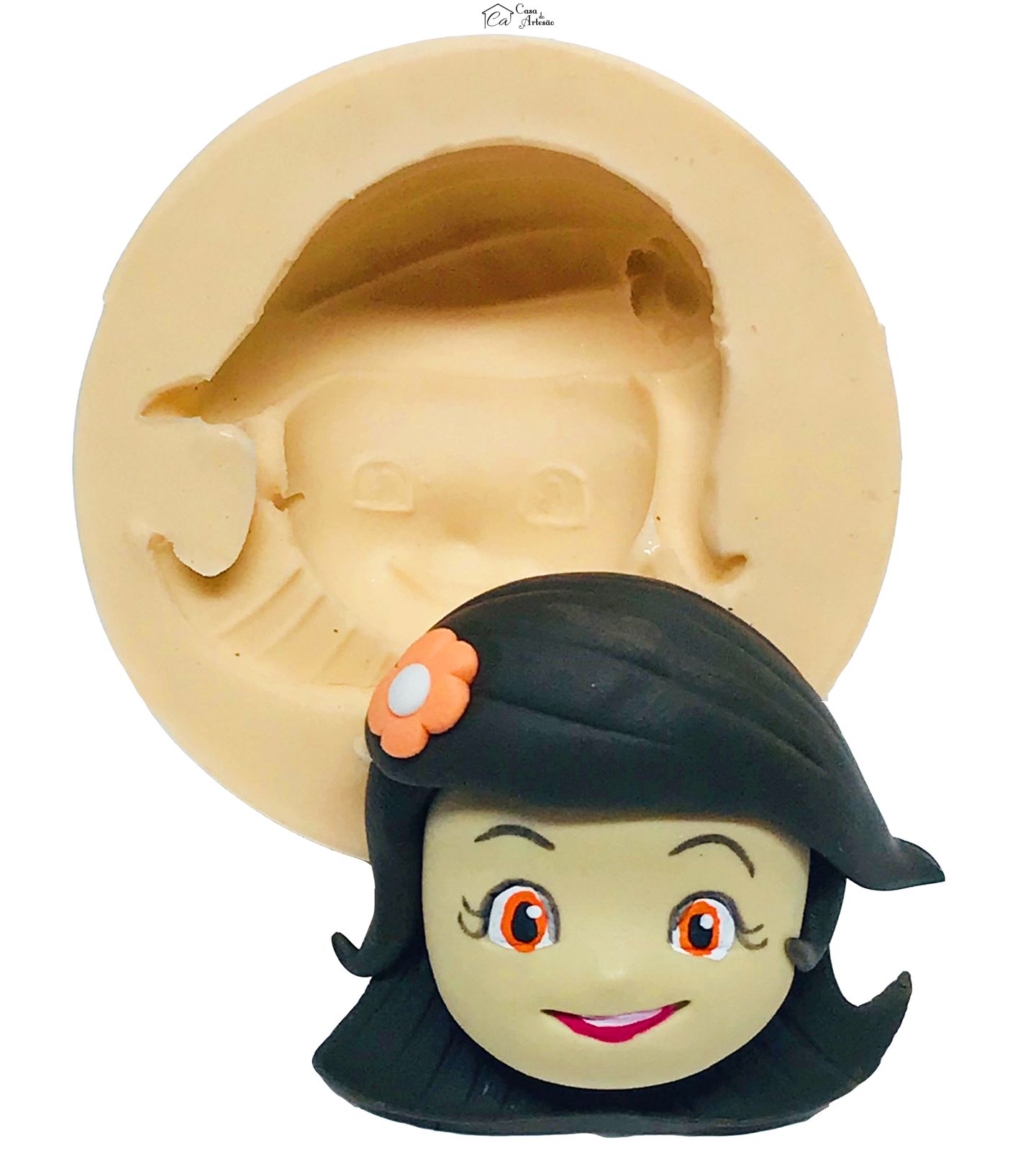 Molde de silicone - Moranguinho - Rosto Laranjinha - Medio - P541