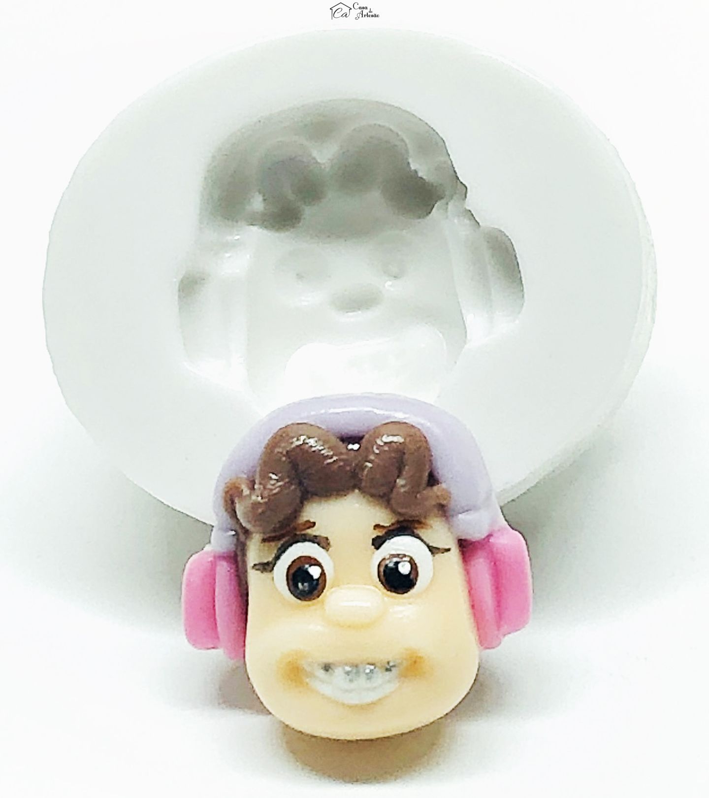 Molde de silicone - Mini Beat Power Rockers - Rosto Dolores - Pequeno - P1030