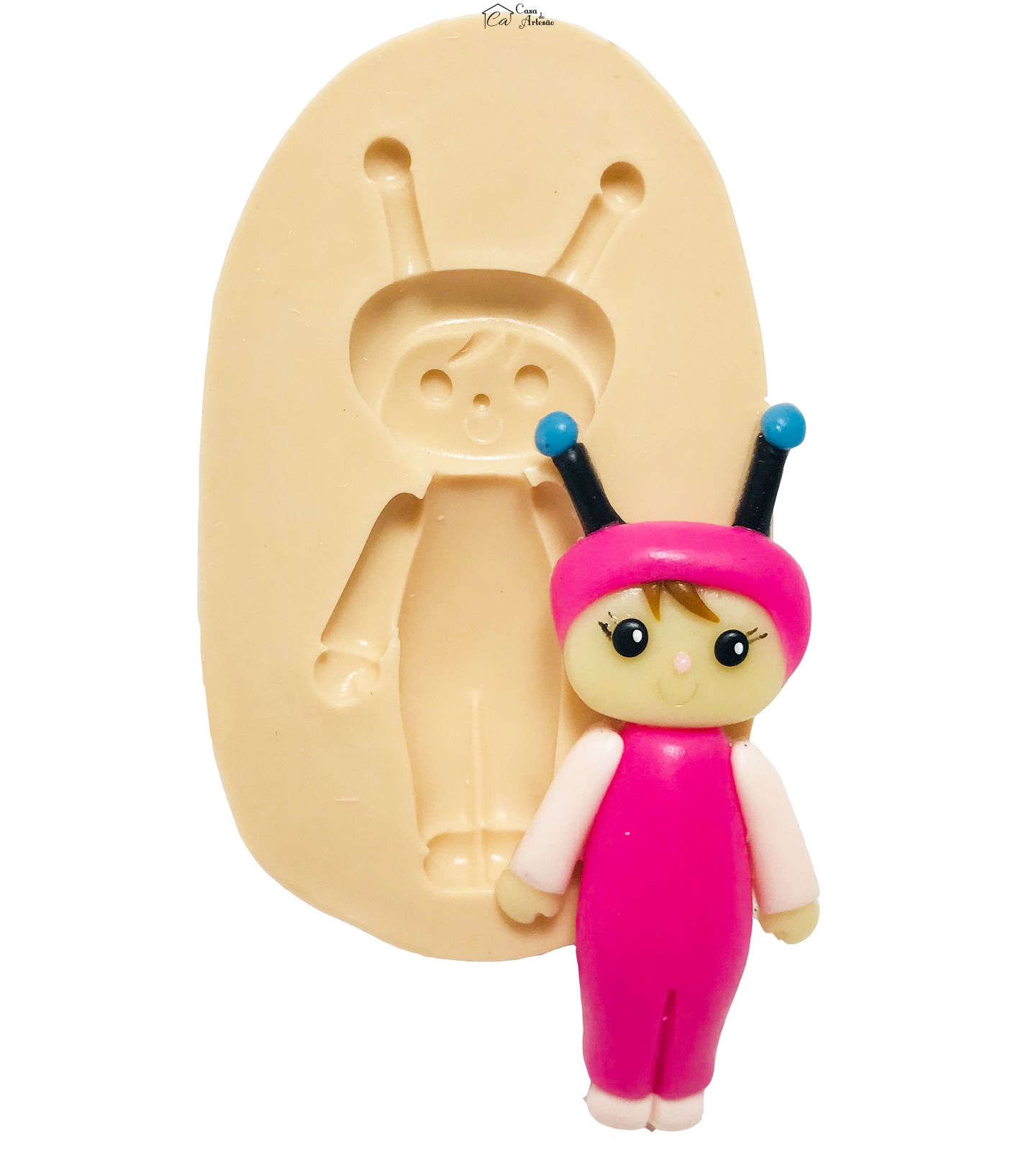 Molde de silicone - Me too Doll - Angela com Antena - Media - P433