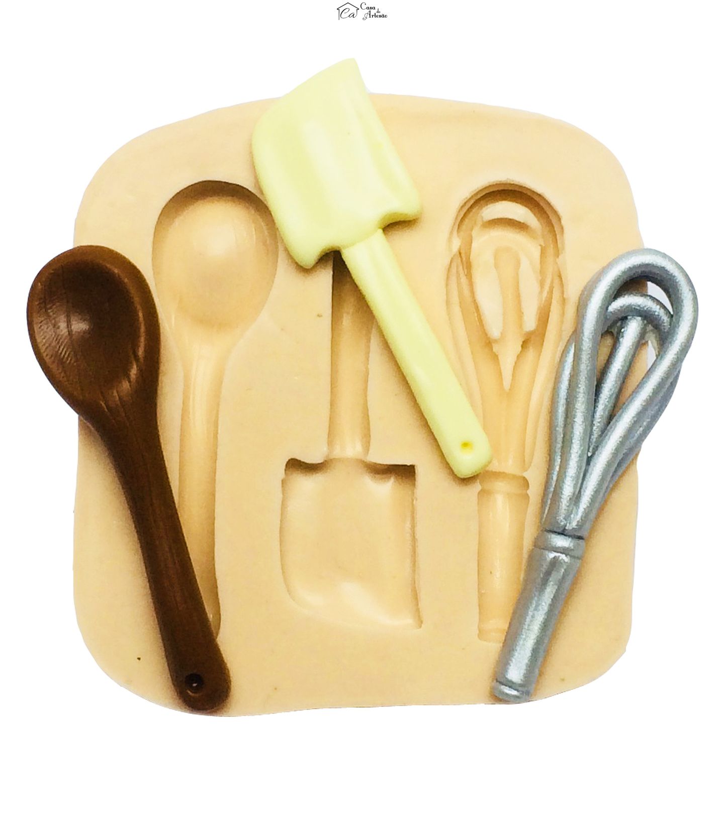 Molde de silicone - Batedeira - Espatula, Colher, Batedor - Grande - P235