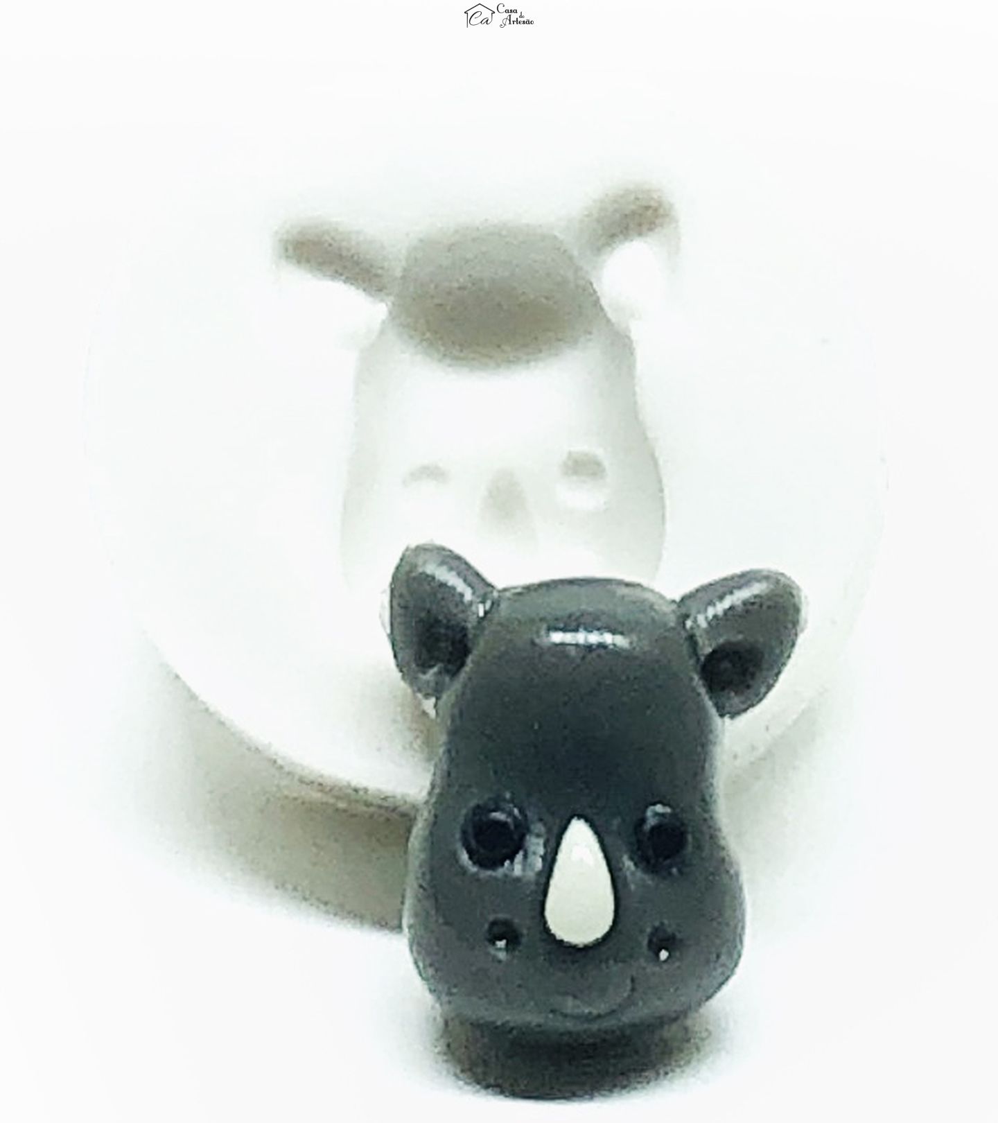 Molde de silicone - Rinoceronte - Rosto Baby - Pequeno - P970