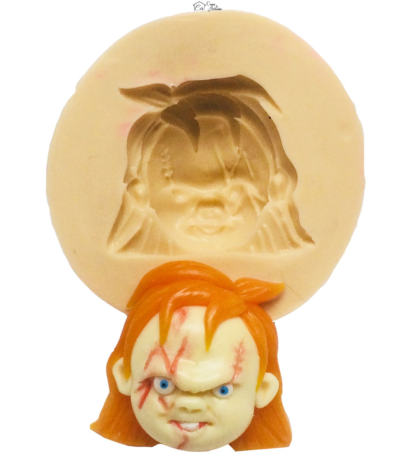 Molde de silicone - Rosto Chucky Brinquedo Assassino - Pequeno - P390
