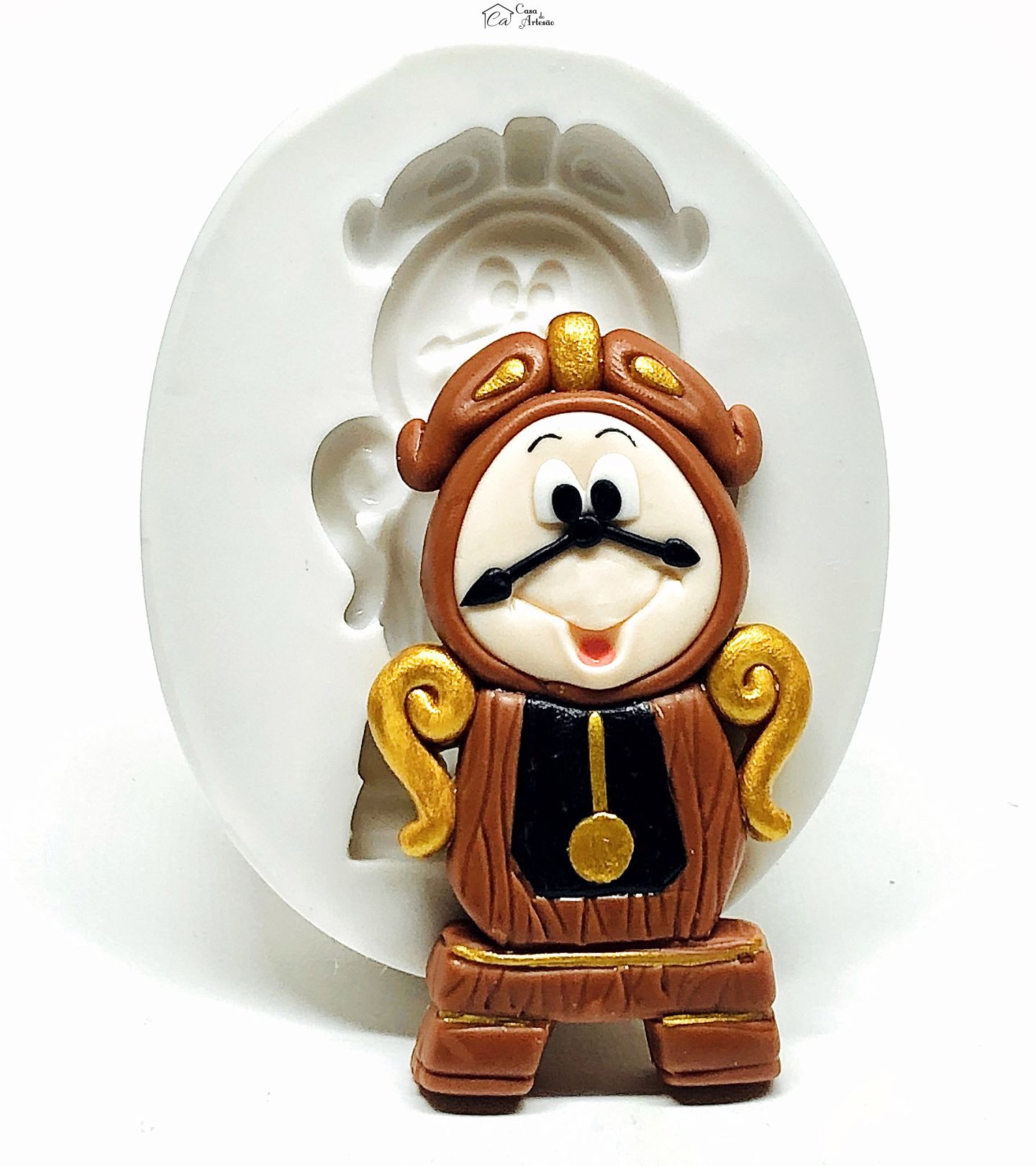 Molde de silicone - A Bela e a Fera - Cogsworth - Grande - P980