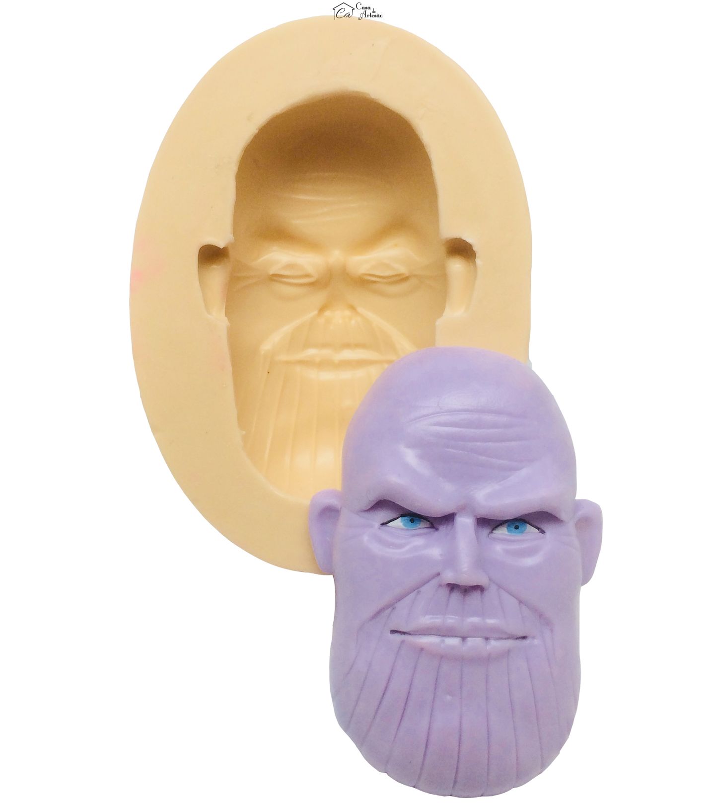 Molde de silicone - Os Vingadores - Rosto Thanos - Grande - P395