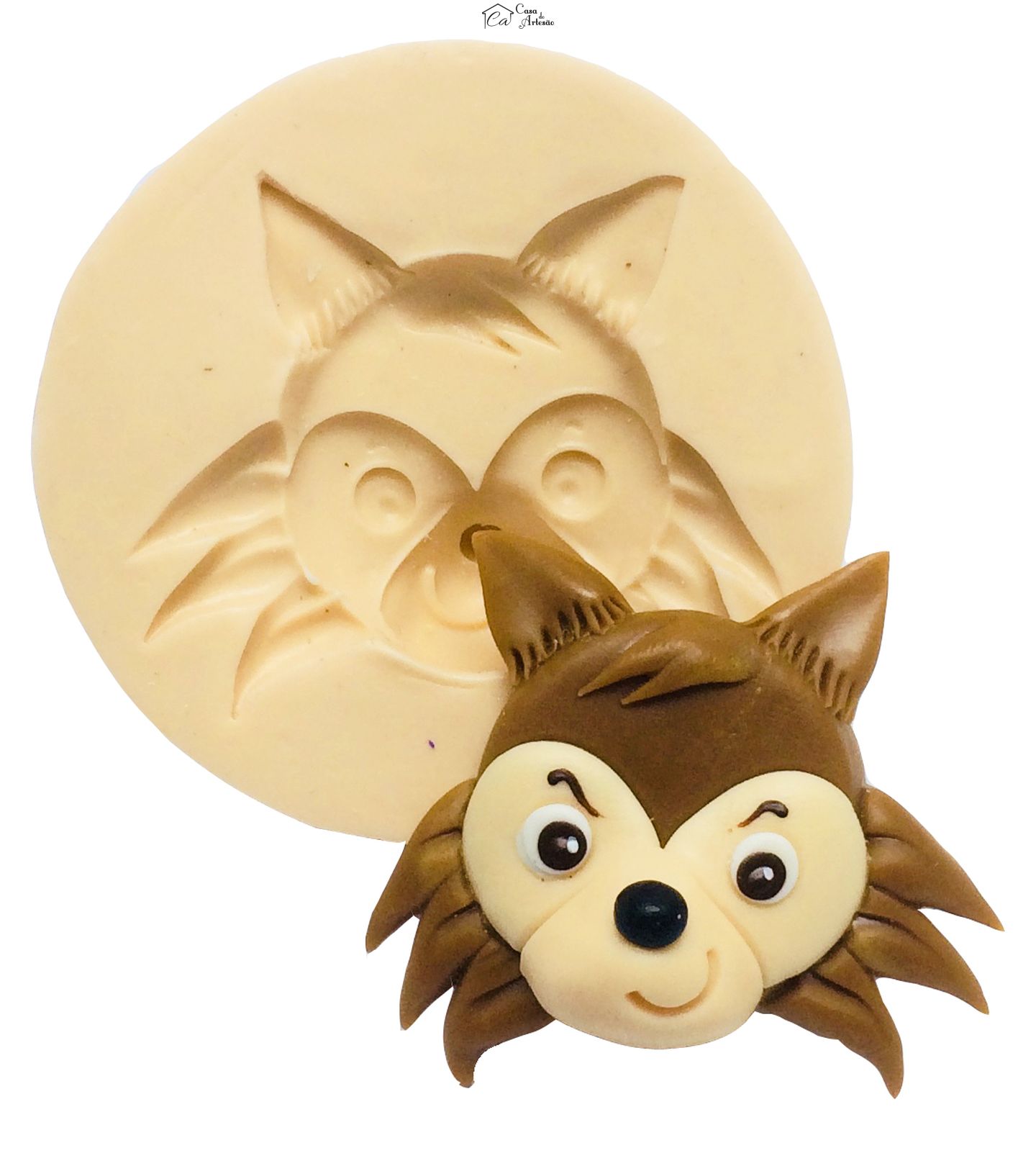 Molde de silicone - Chapeuzinho Vermelho - Rosto Lobo - Mod.02 - P160