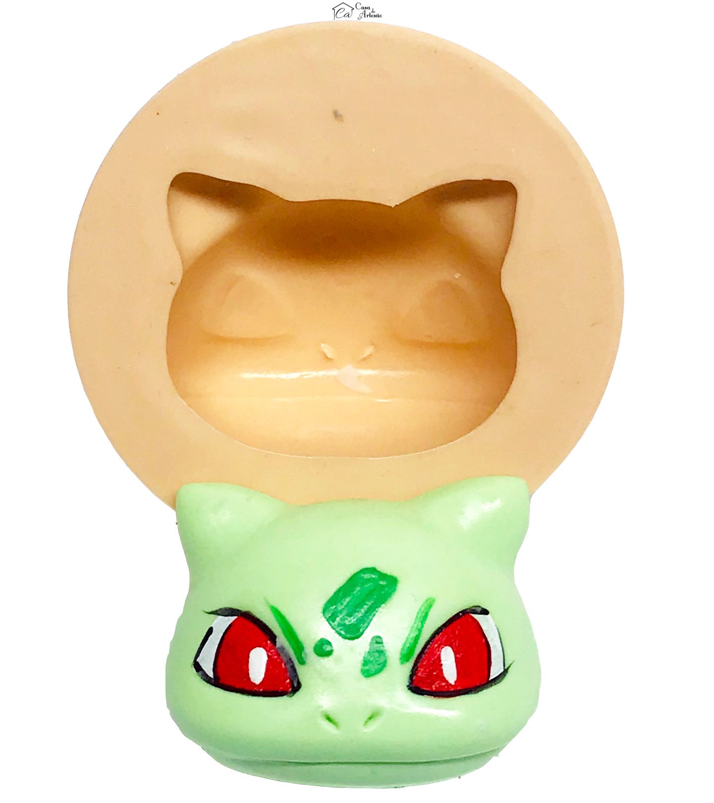 Molde de silicone - Pokemon - Rosto Bulbasaur - Grande - P612