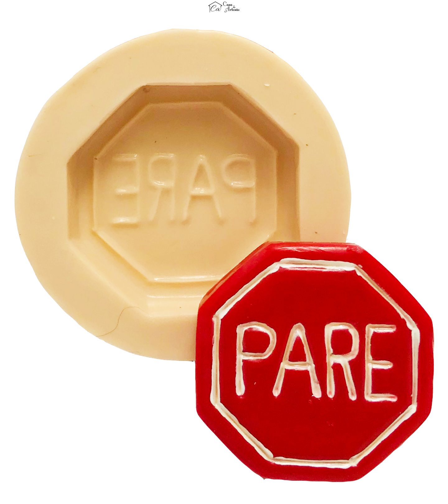 Molde de silicone - Placa Sinalização - Pare - Pequena - P440