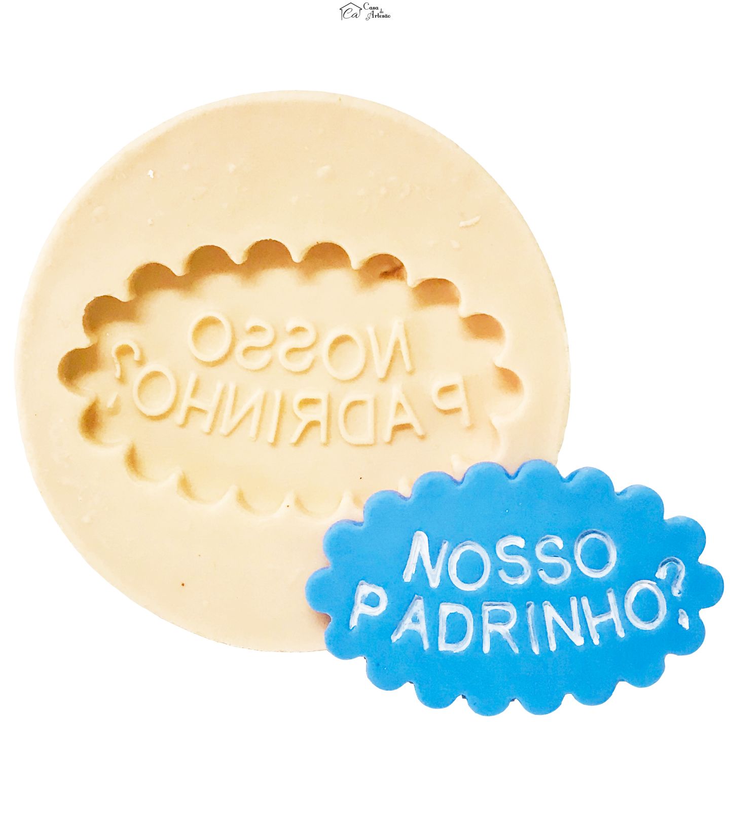 Molde de silicone - Placa Indicativa -  Nosso Padrinho? - P515