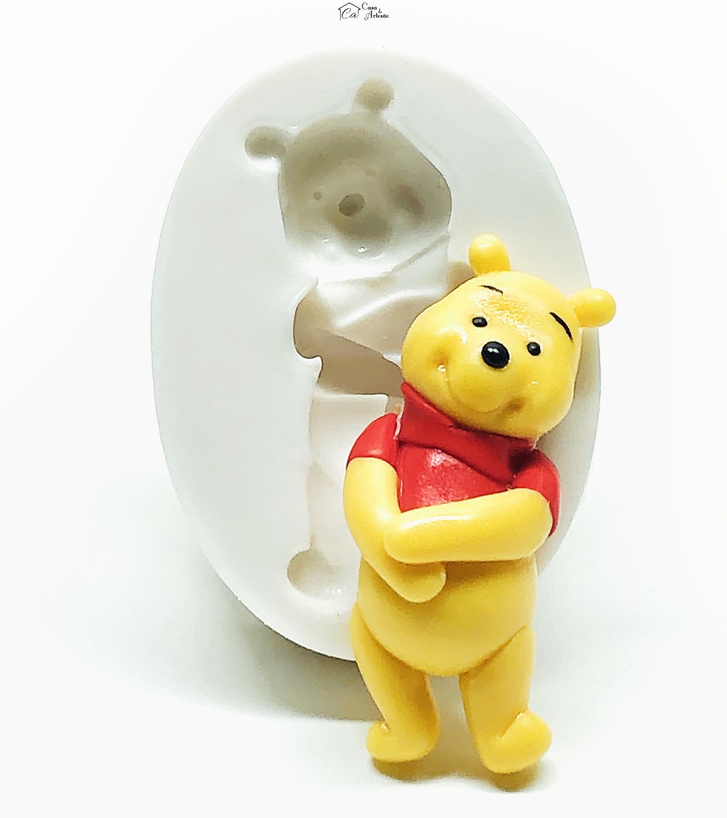 Molde de silicone - Urso Pooh - Rosto Pooh - Pequeno - P1010