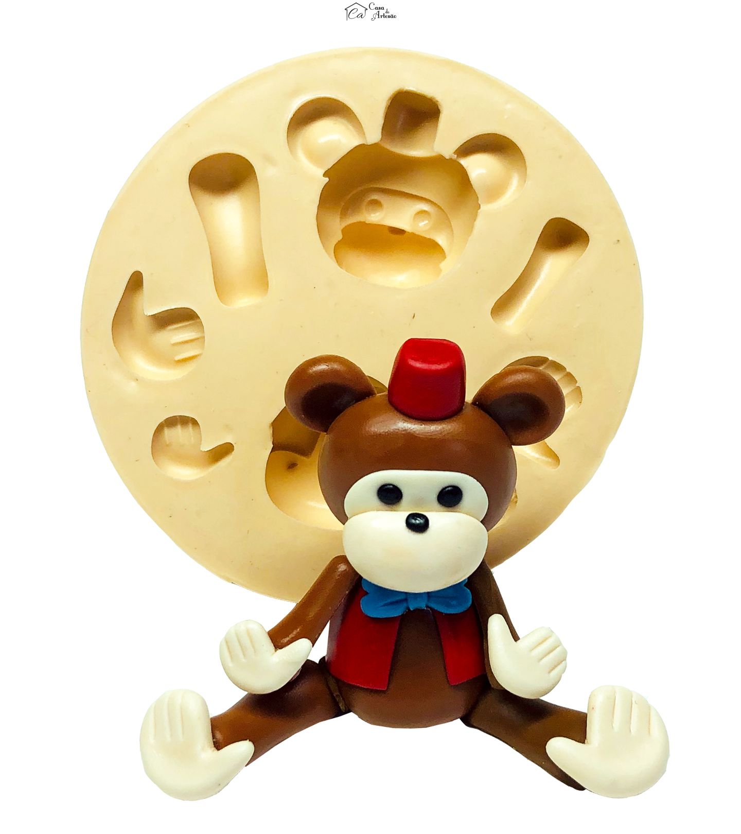 Molde de silicone - Circo - Macaco - Grande - P666