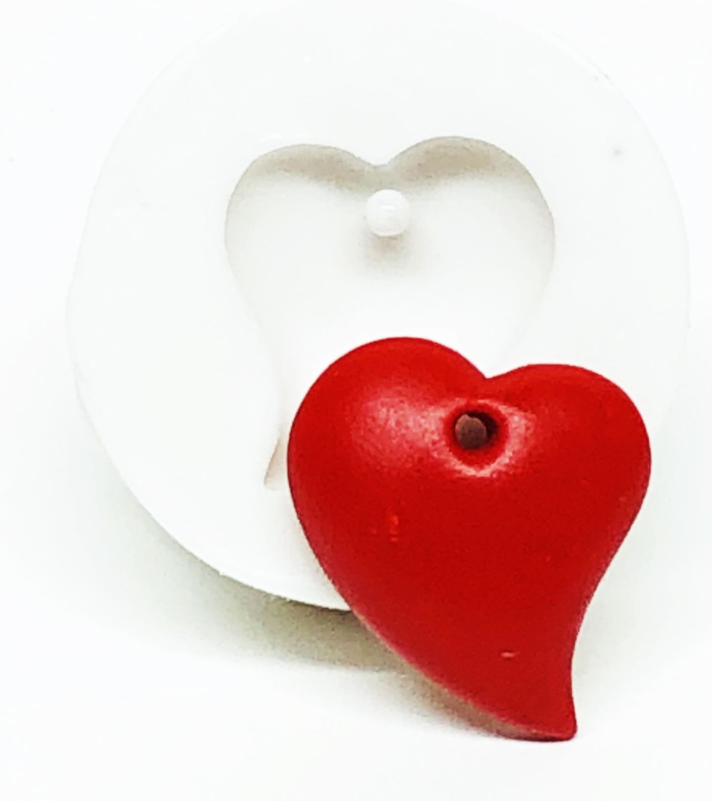 Molde de silicone - Joias - Pingente Coração Curvo - P881