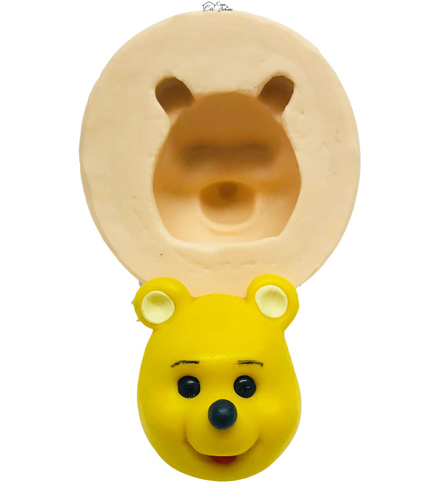 Molde de silicone - Turma do Urso Pooh - Rosto Pooh