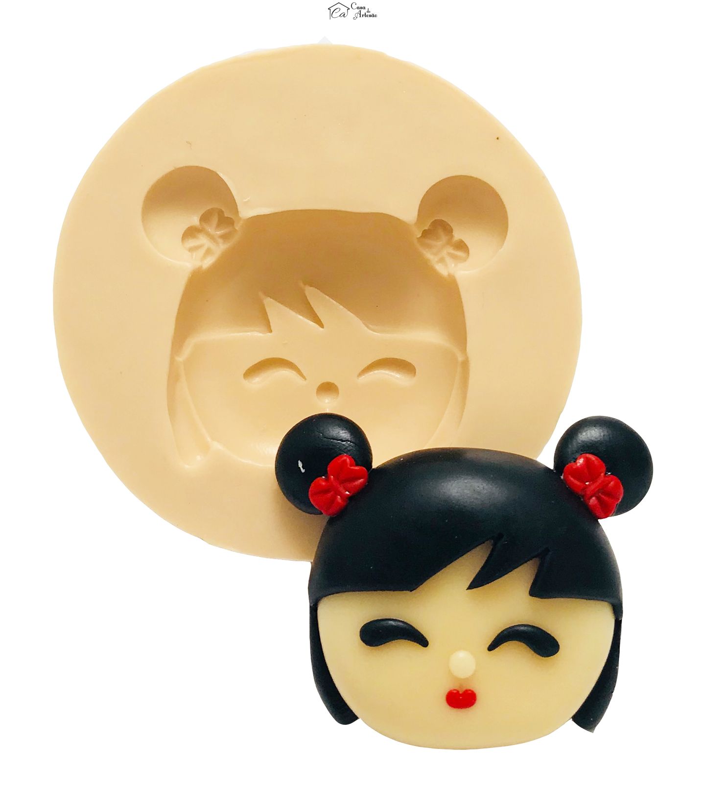 Molde de silicone - Rosto Gueixa - Mod.01 - Medio - P442