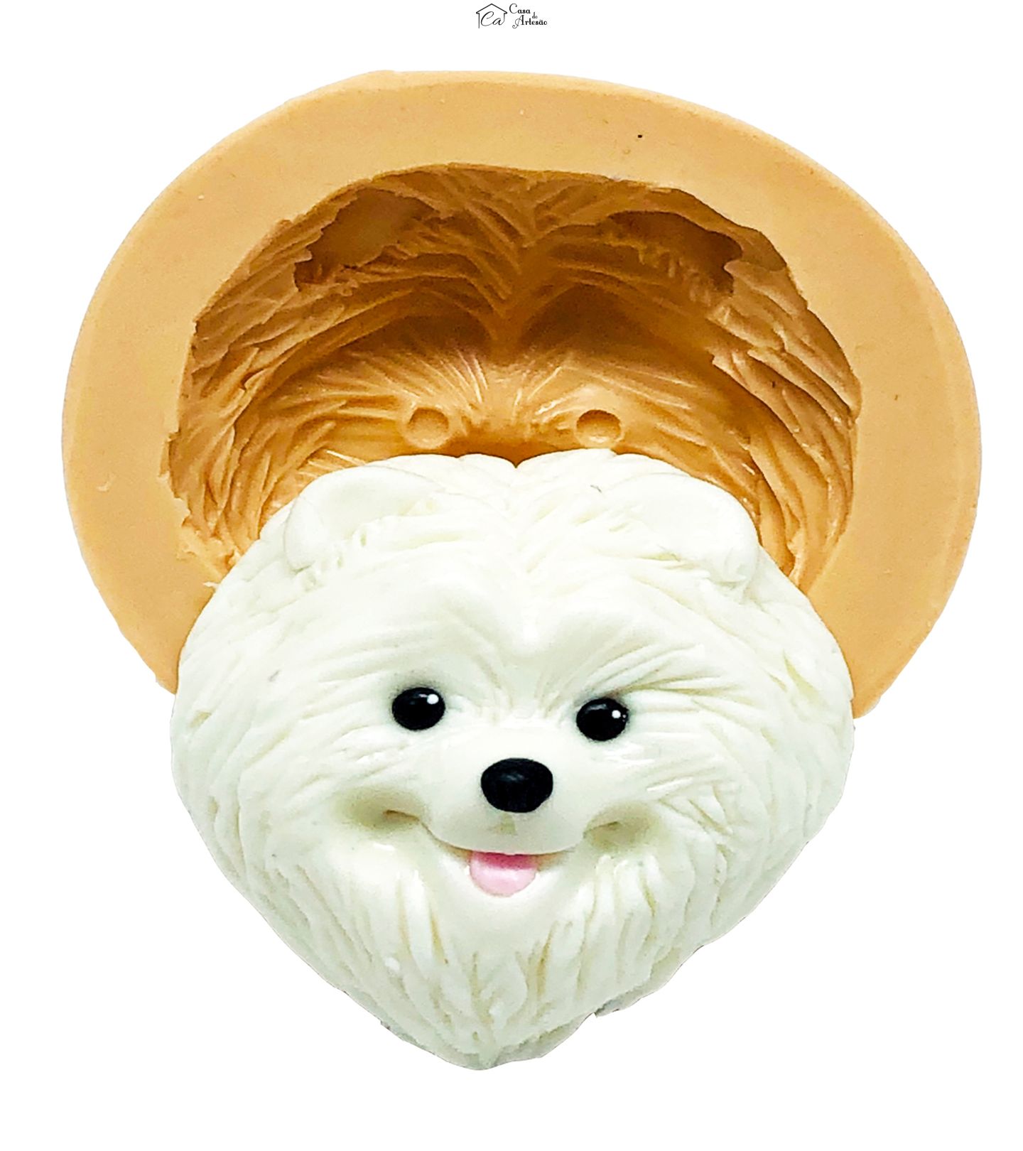 Molde de silicone - Cachorro - Rosto Spitz Alemao - Grande - P831