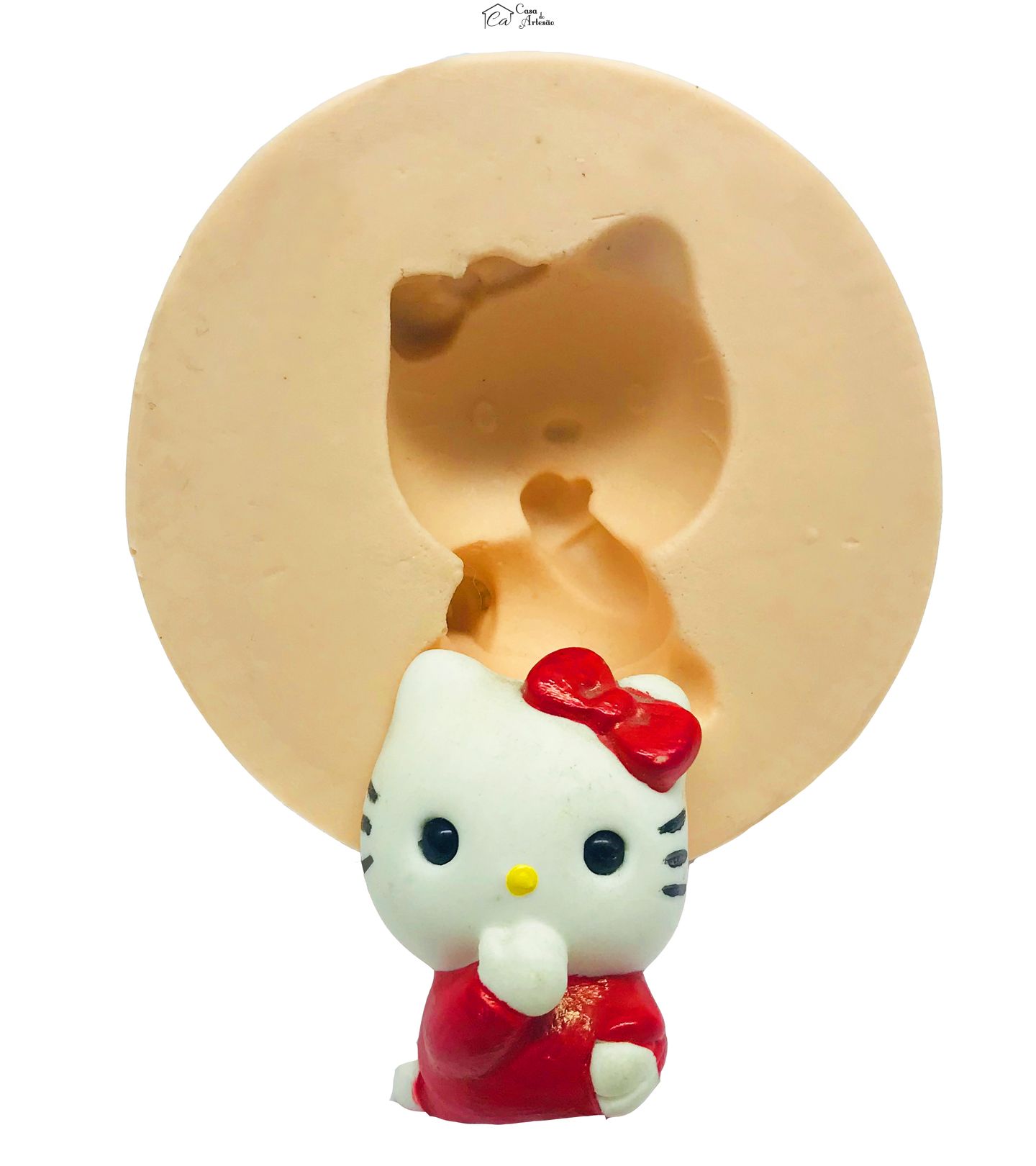 Molde de silicone - Hello Kitty Media c/ As Maos Na Boca