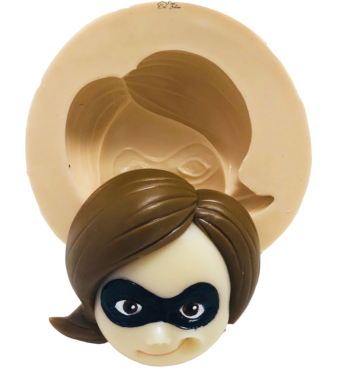 Molde de silicone - Os Incriveis - Rosto Mulher Elastico - Medio - P410