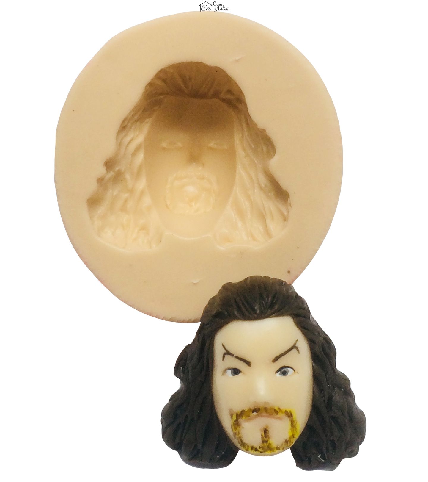 Molde de silicone - Liga da Justiça - Rosto Aquaman - Medio - P392