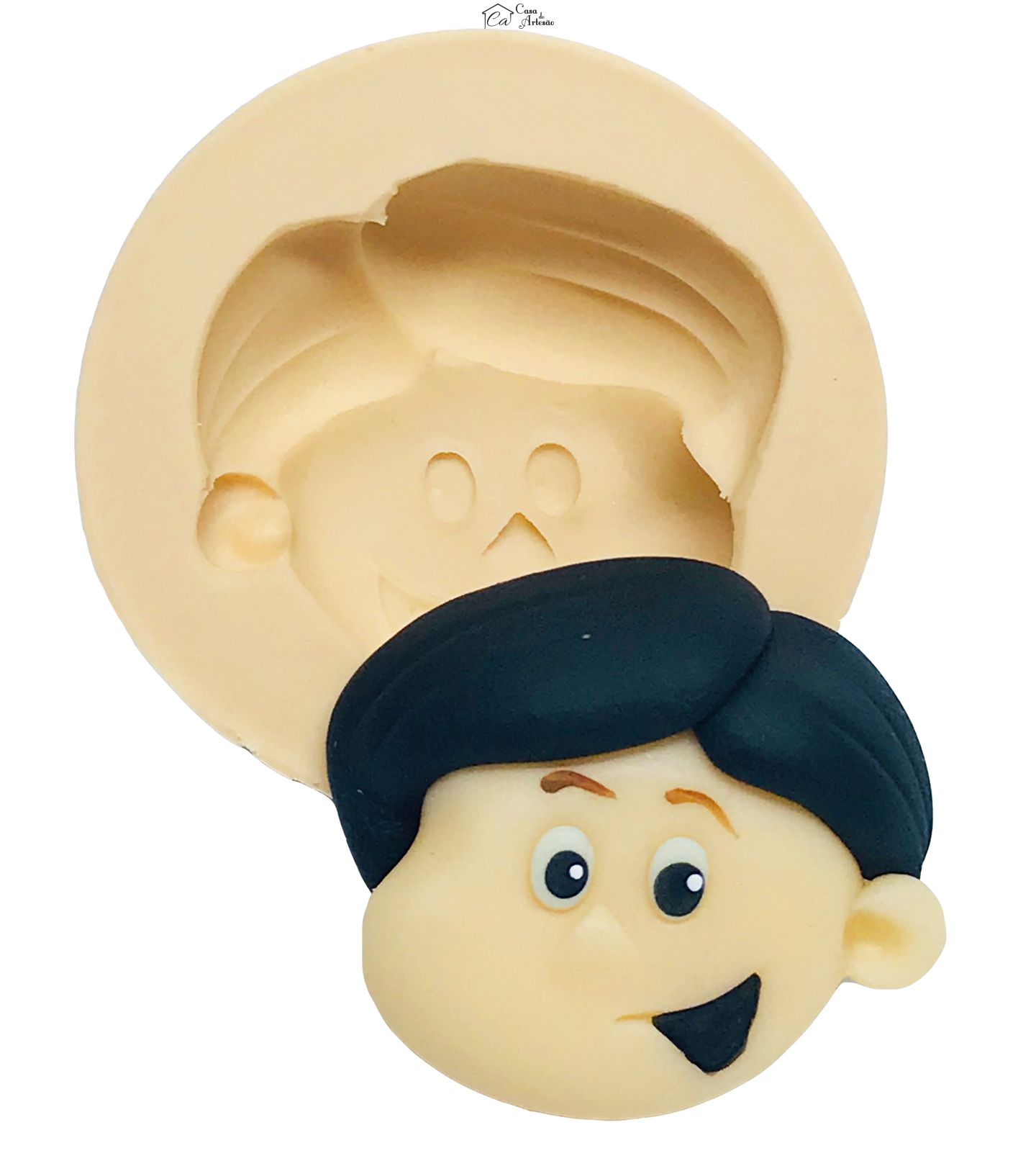 Molde de silicone - Tres Palavrinhas - Rosto Miguel - Medio - P558