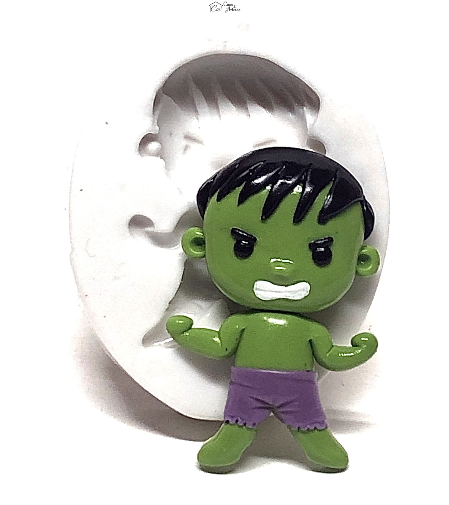 Molde de silicone - Os Vingadores - Fofinhos - Hulk - Grande - P878